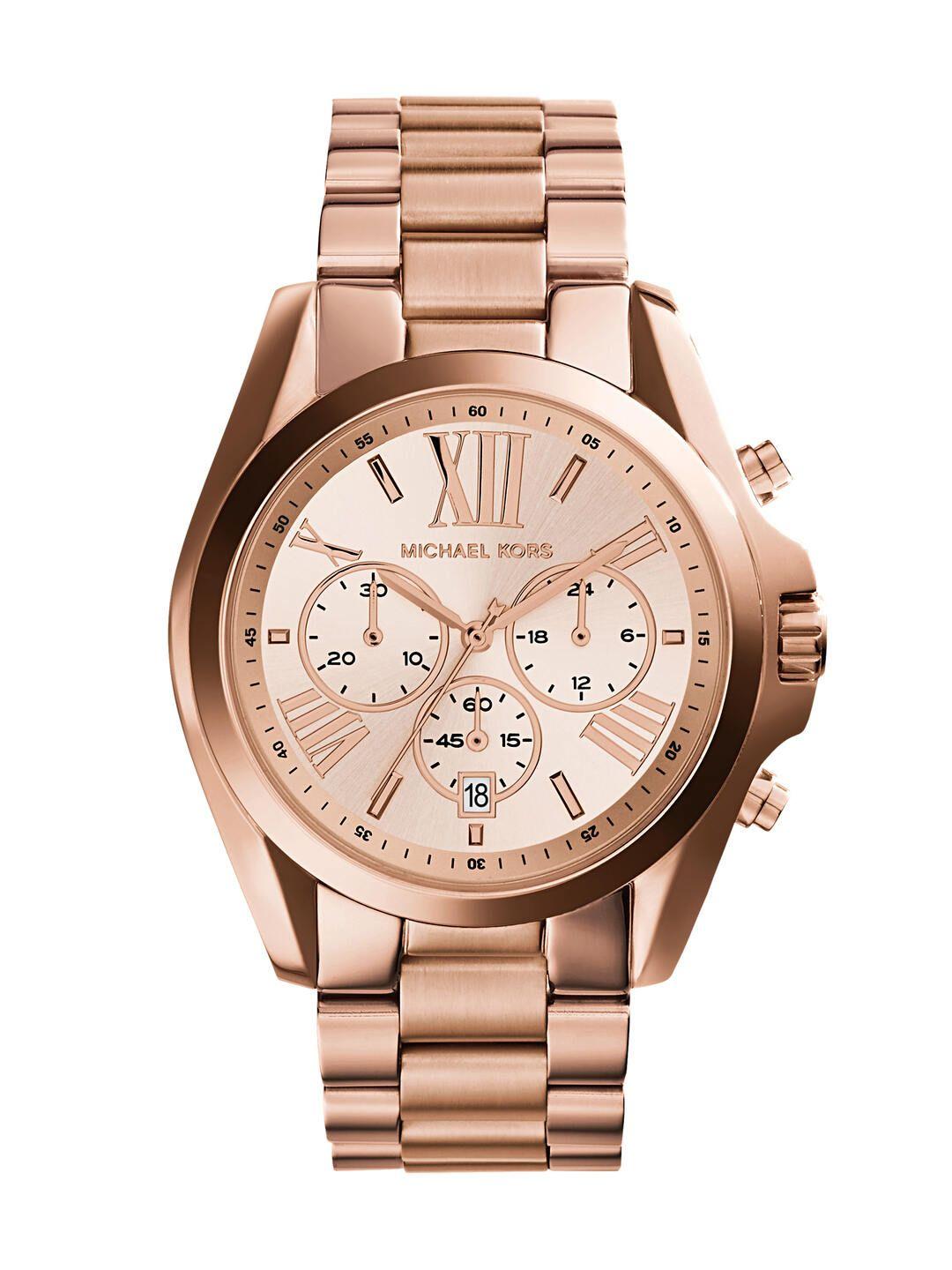 michael kors women bradshaw bracelet style chronograph analogue watch mk5503-rose gold