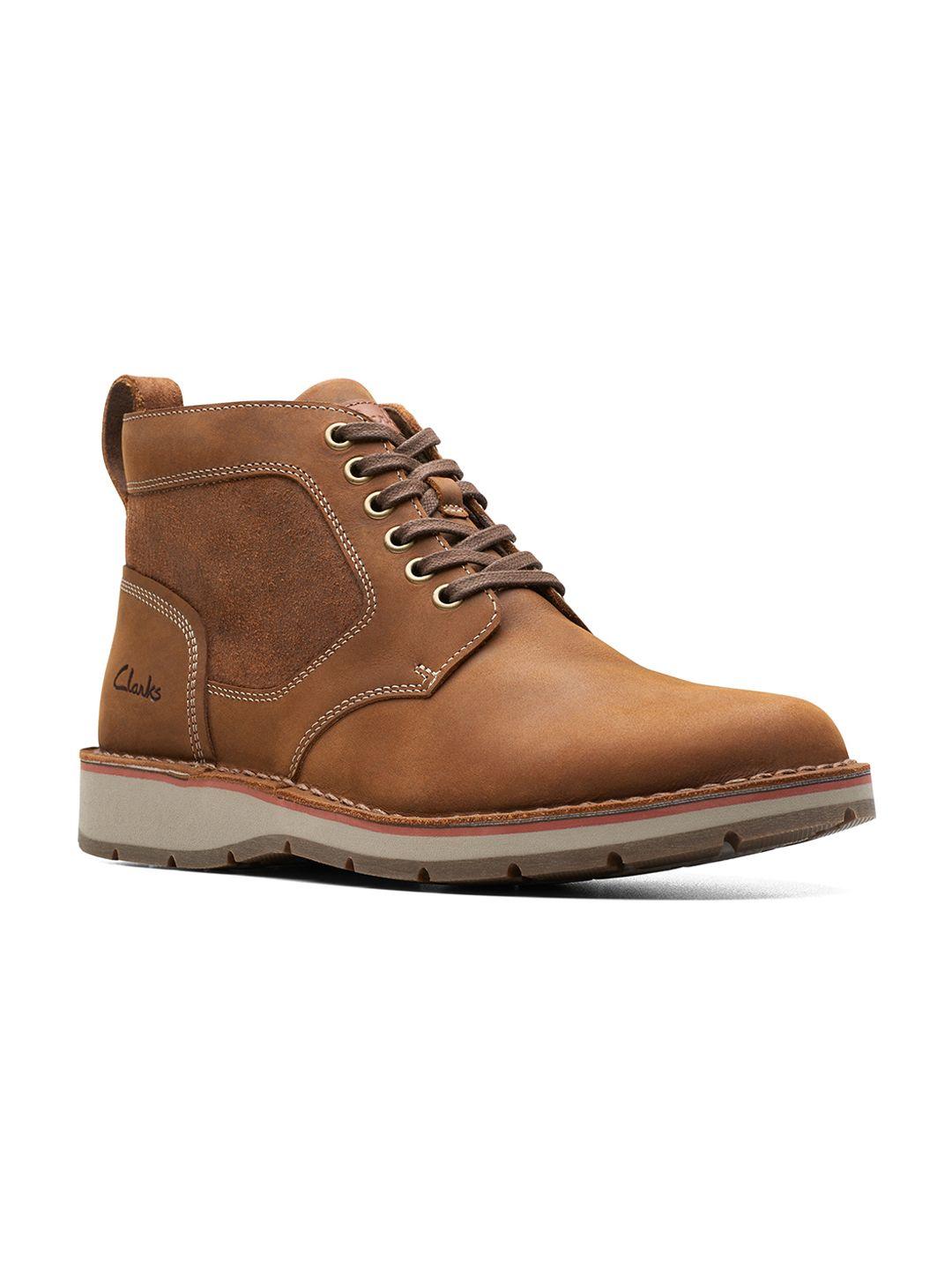 clarks men mid top leather regular boots