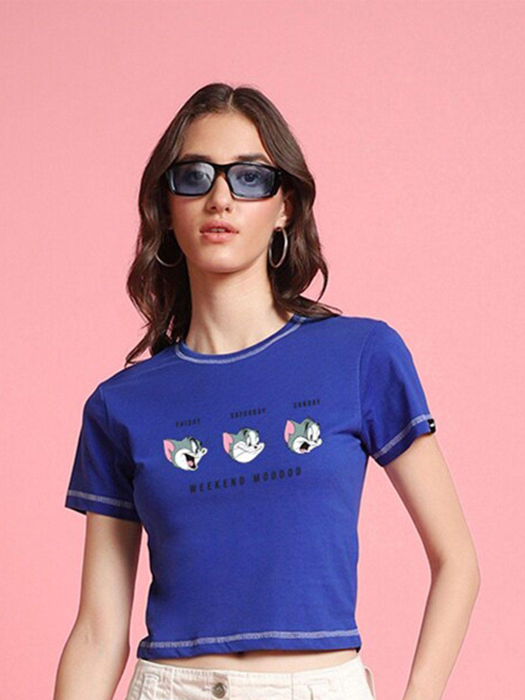 bewakoof tom & jerry printed cotton pure cotton top