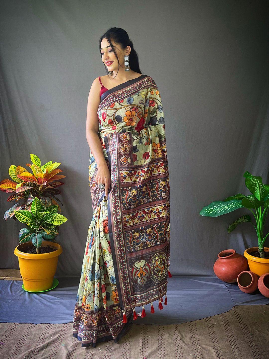 munir floral printed pure cotton saree