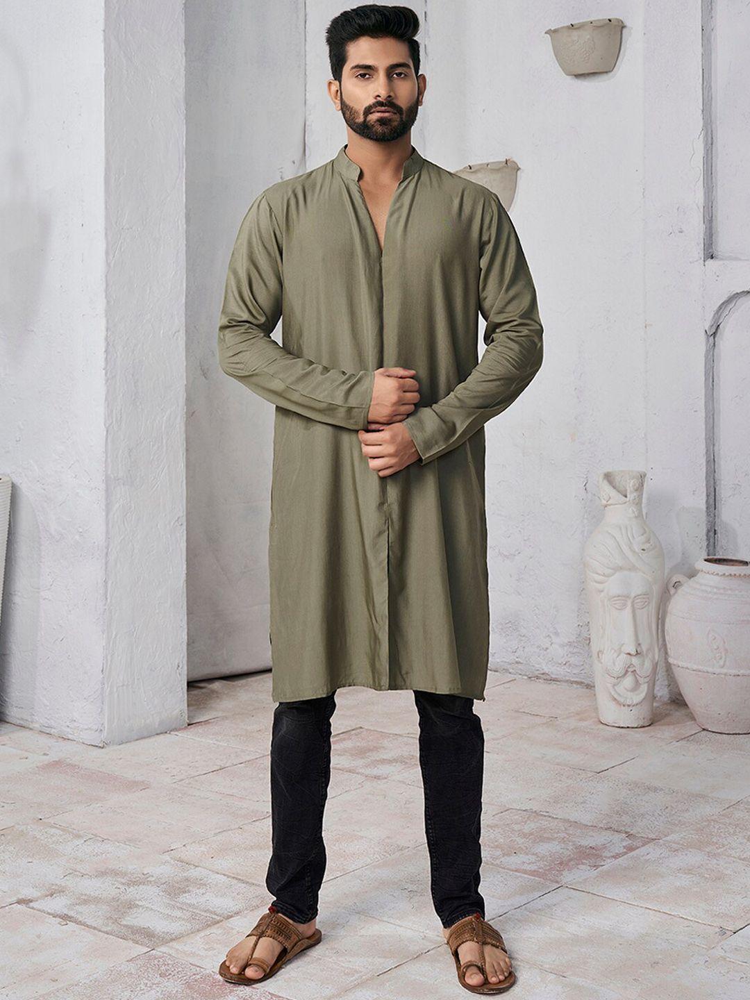 inddus mandarin collar cotton straight kurta