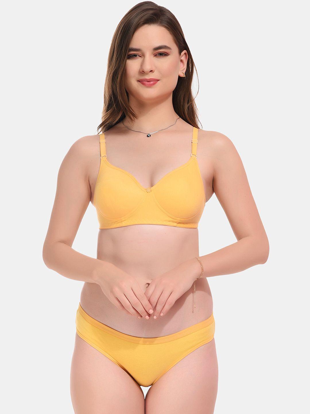 esoroucha lightly padded lingerie set yellow padded set -30b