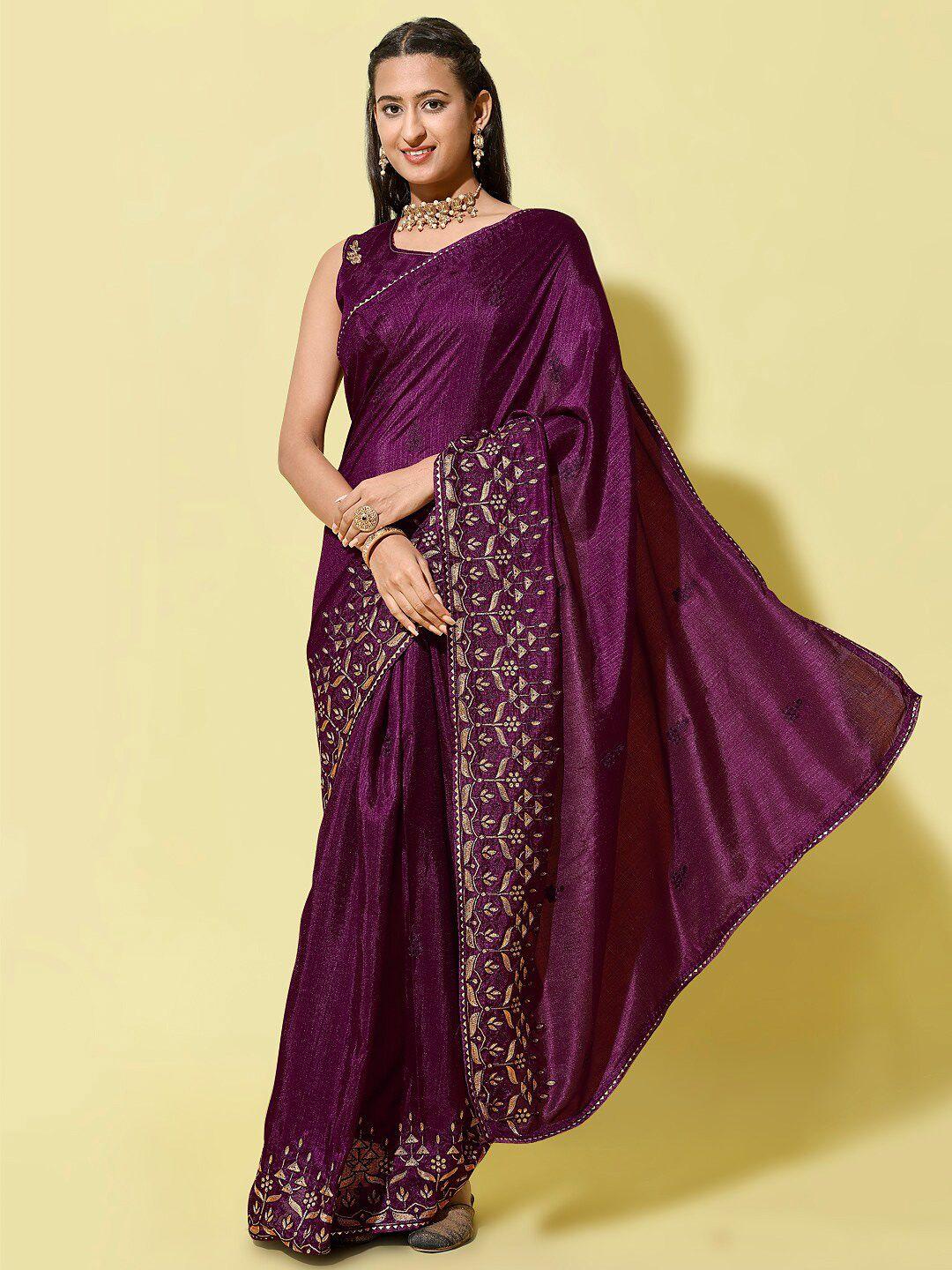 orus embroidered silk cotton saree