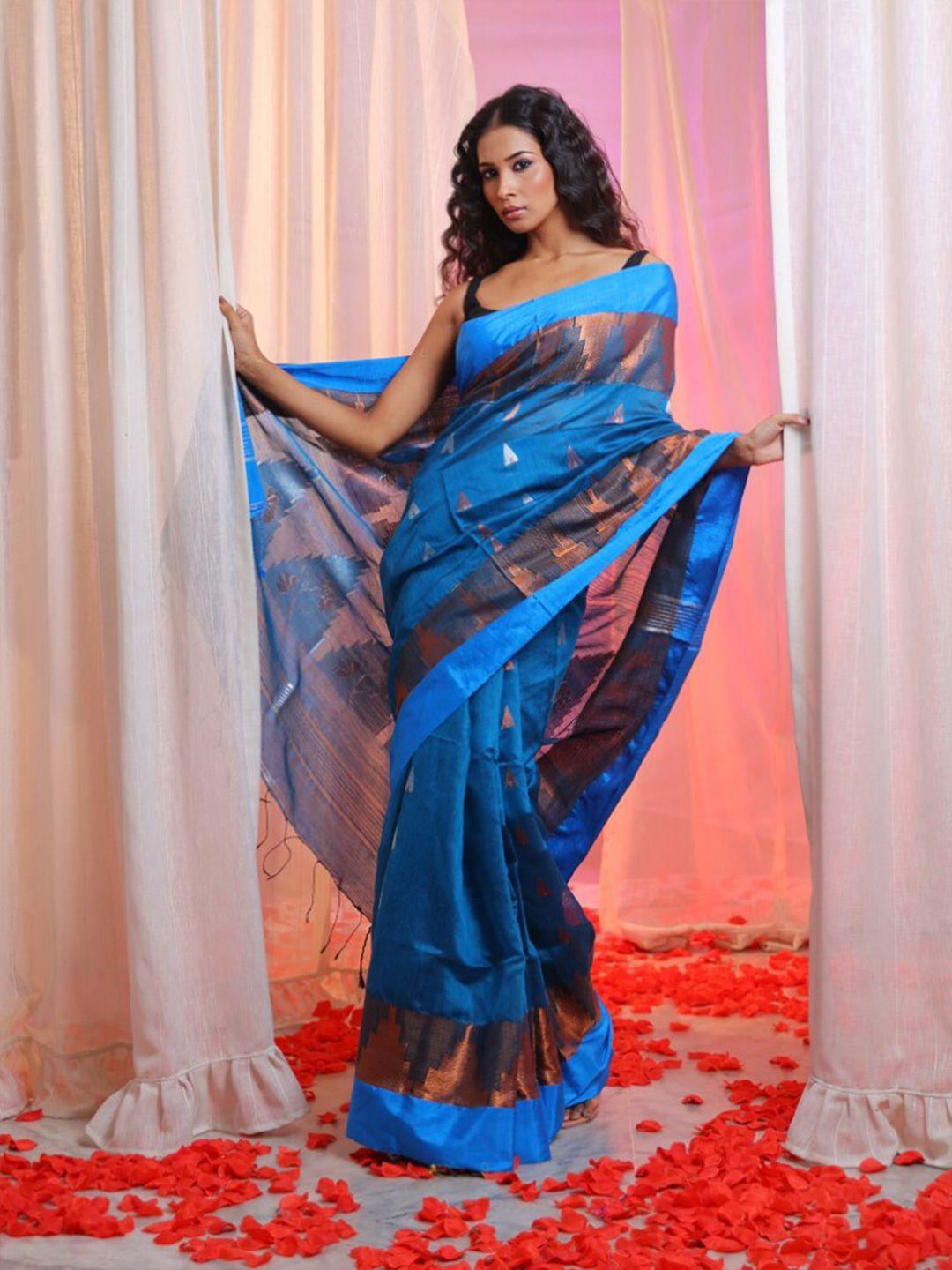 charukriti geometric woven design zari saree