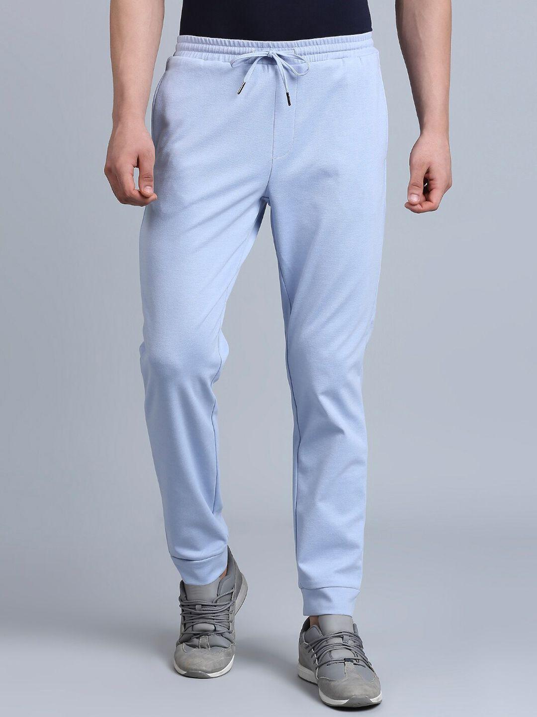 onemile men blue relaxed joggers trousers