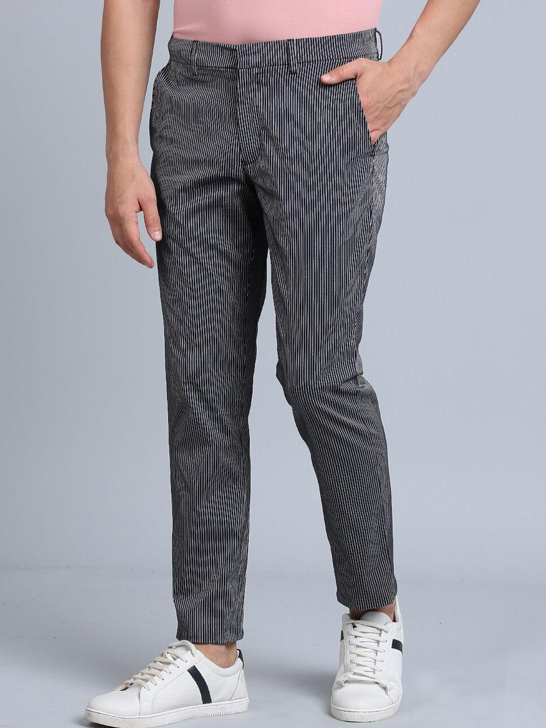 onemile men checked smart slim fit trousers