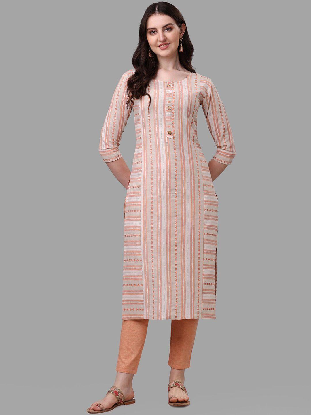 black scissor striped panelled kurta with trousers