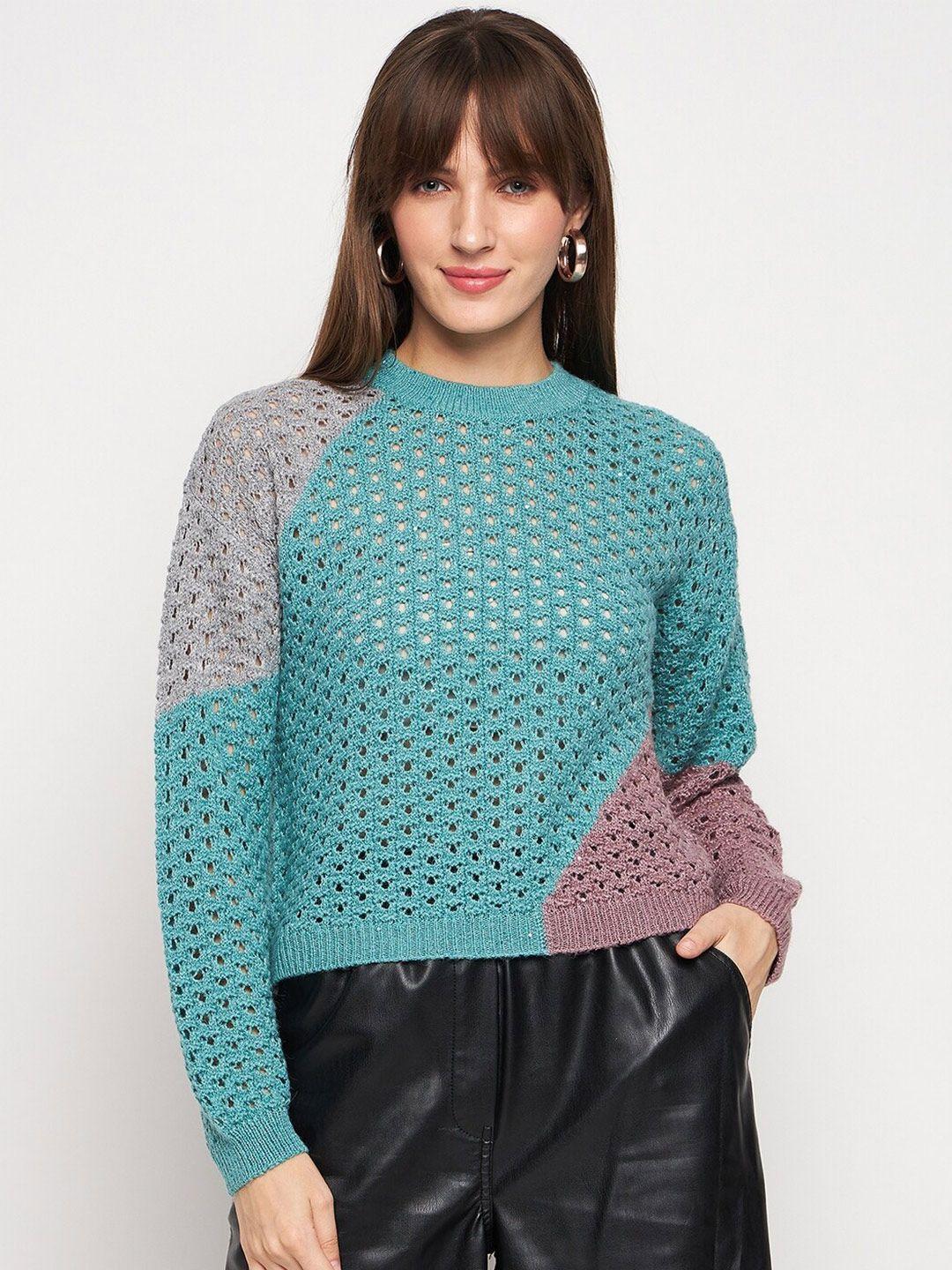 madame open knit acrylic pullover