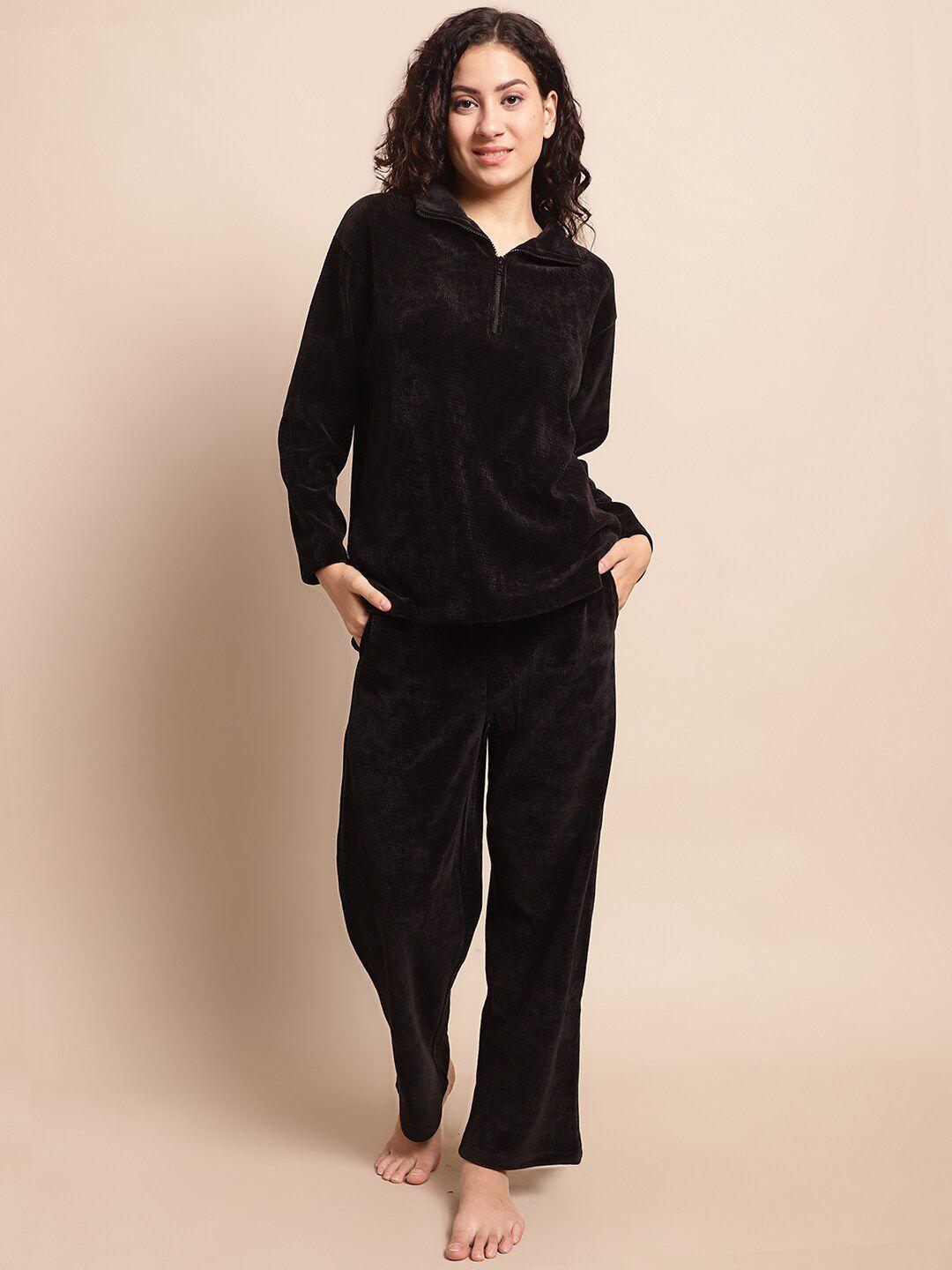 kanvin velvet top and pyjamas night suit