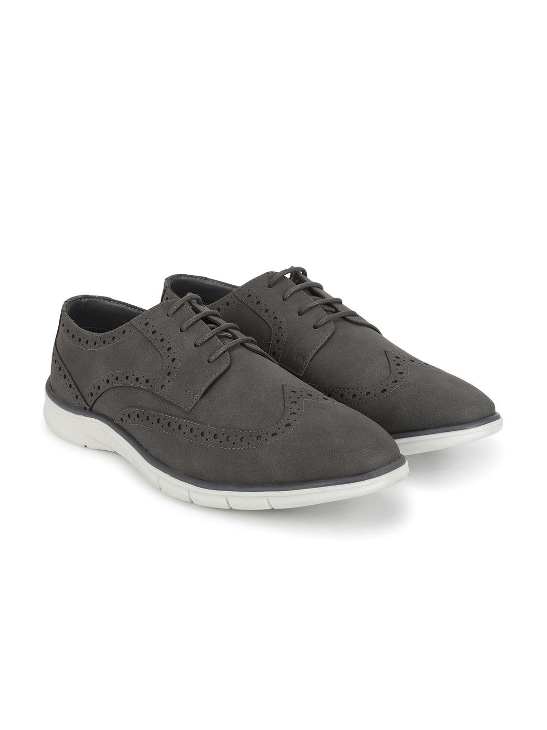 yoho men perforated lace-up brogues