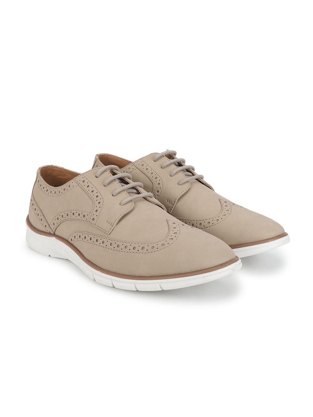 yoho men perforated lace-up brogues