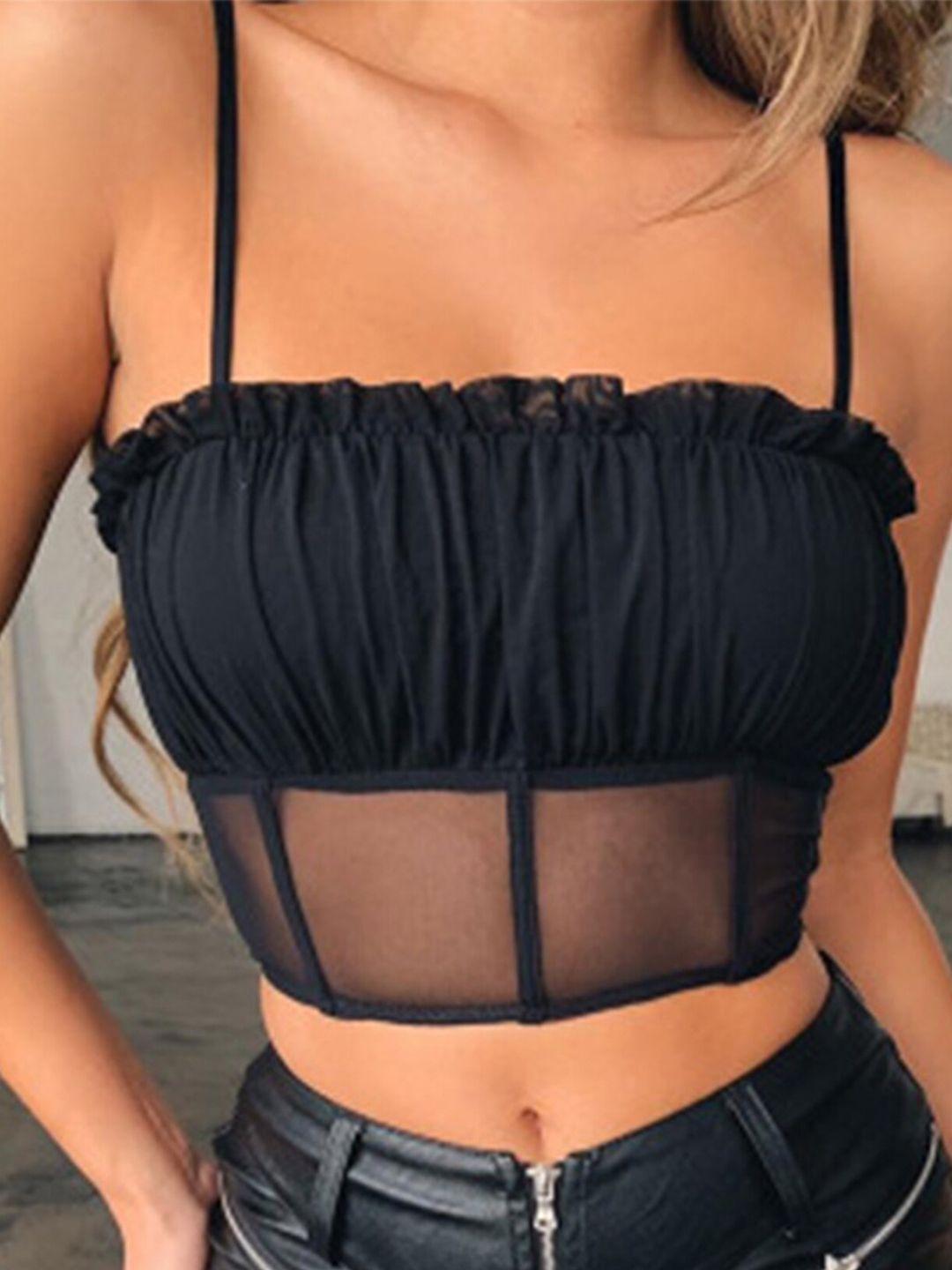 lulu & sky shoulder strap tube crop top