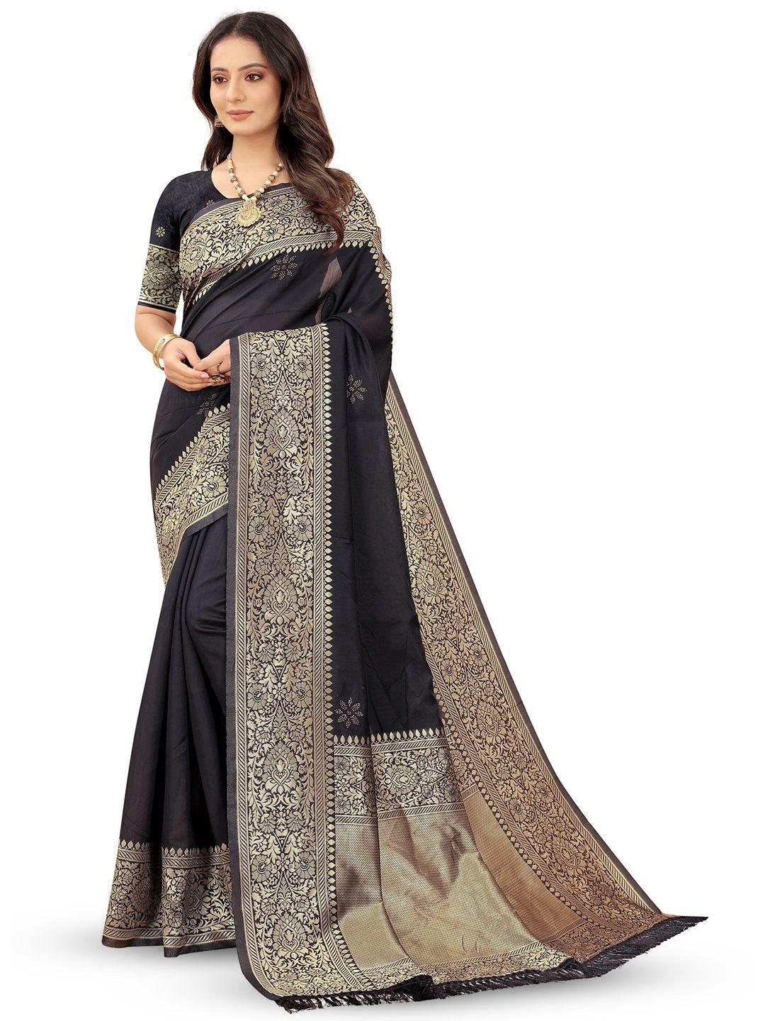 barkiya creation ethnic motifs woven design zari detailed banarasi saree