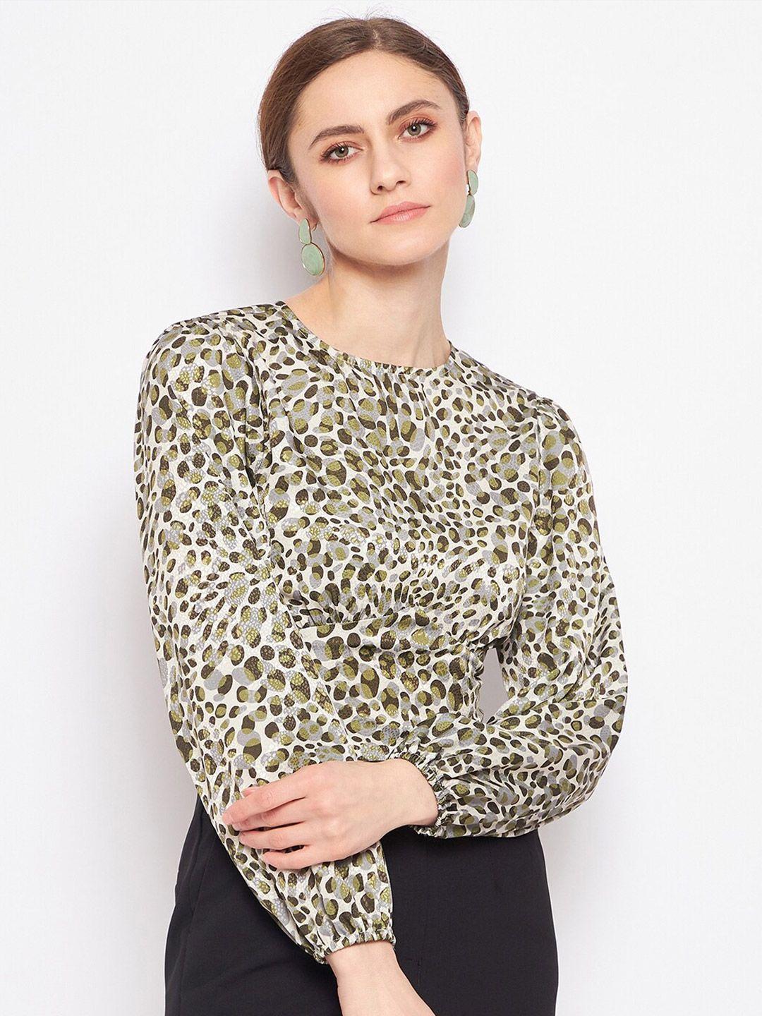 madame animal printed regular crop top