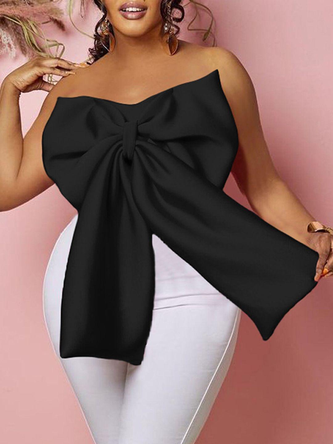 lulu & sky bow detailed crop tube top