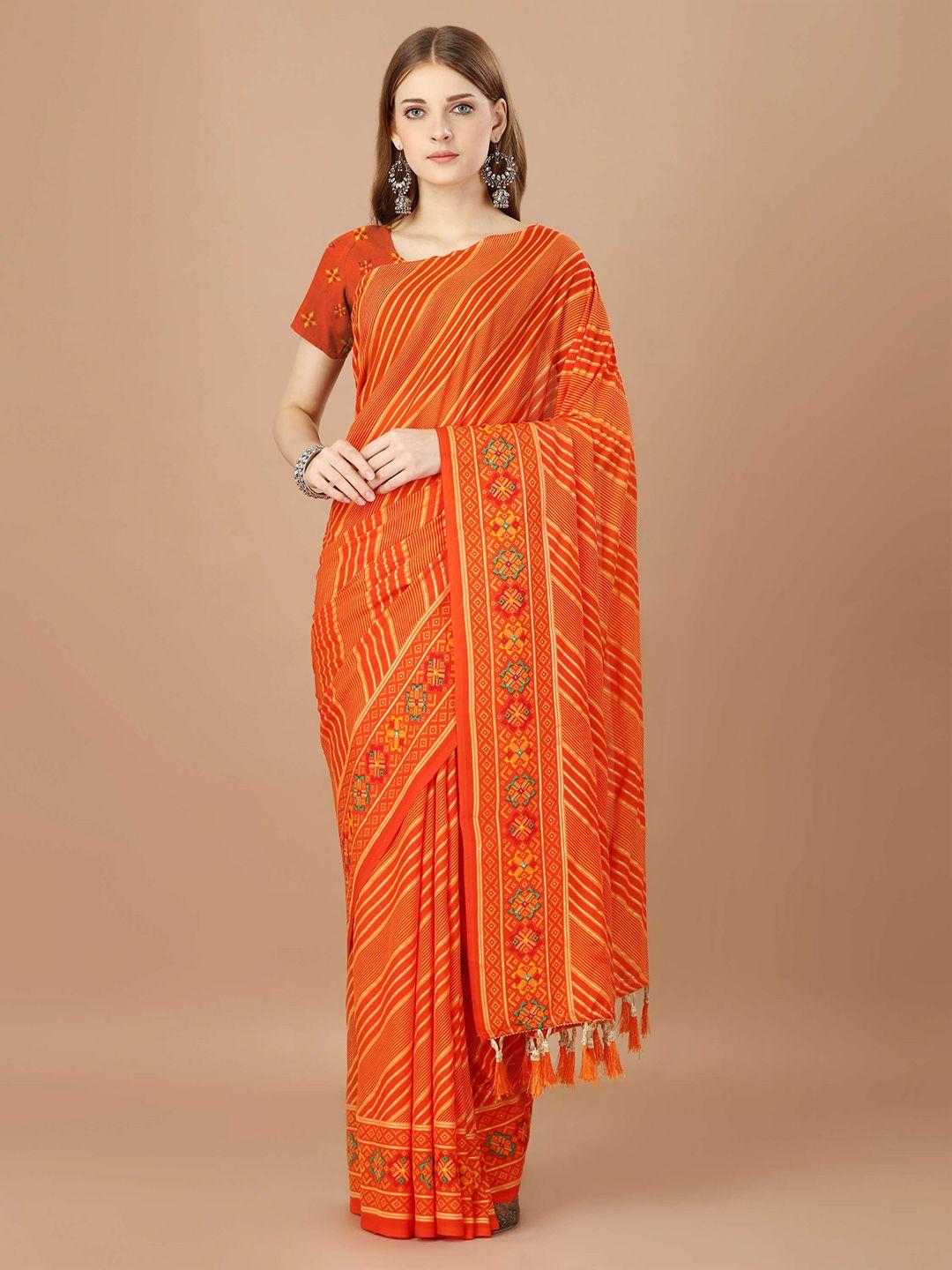 mitera striped pure georgette saree