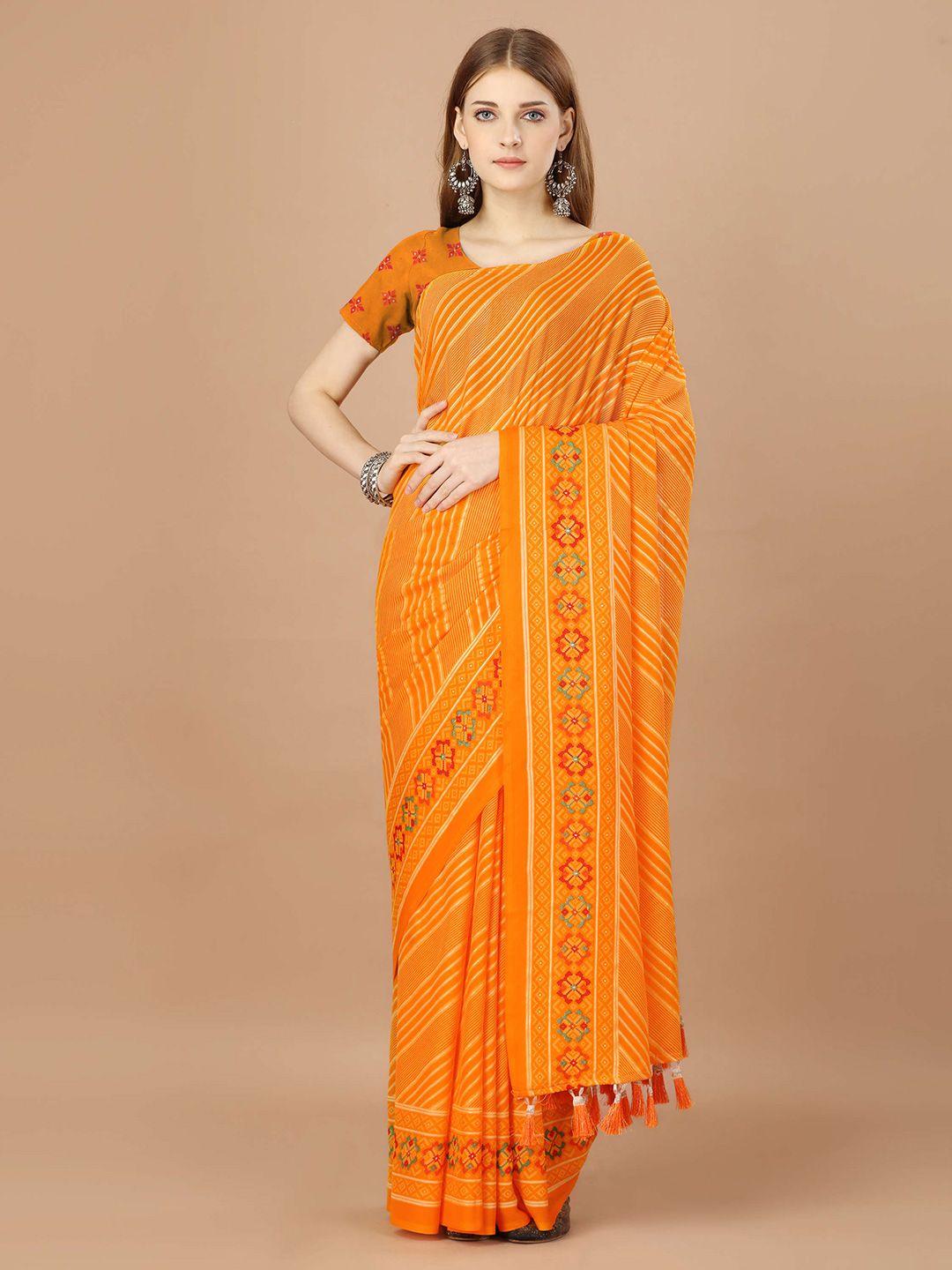 mitera striped pure georgette saree