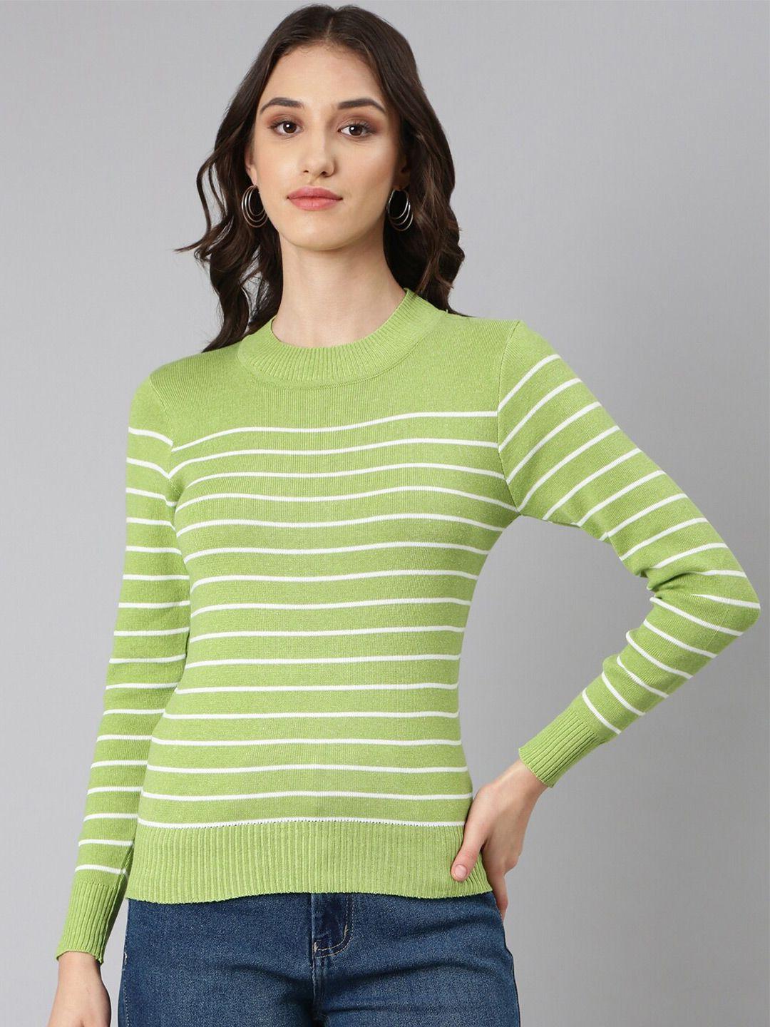 showoff striped round neck top