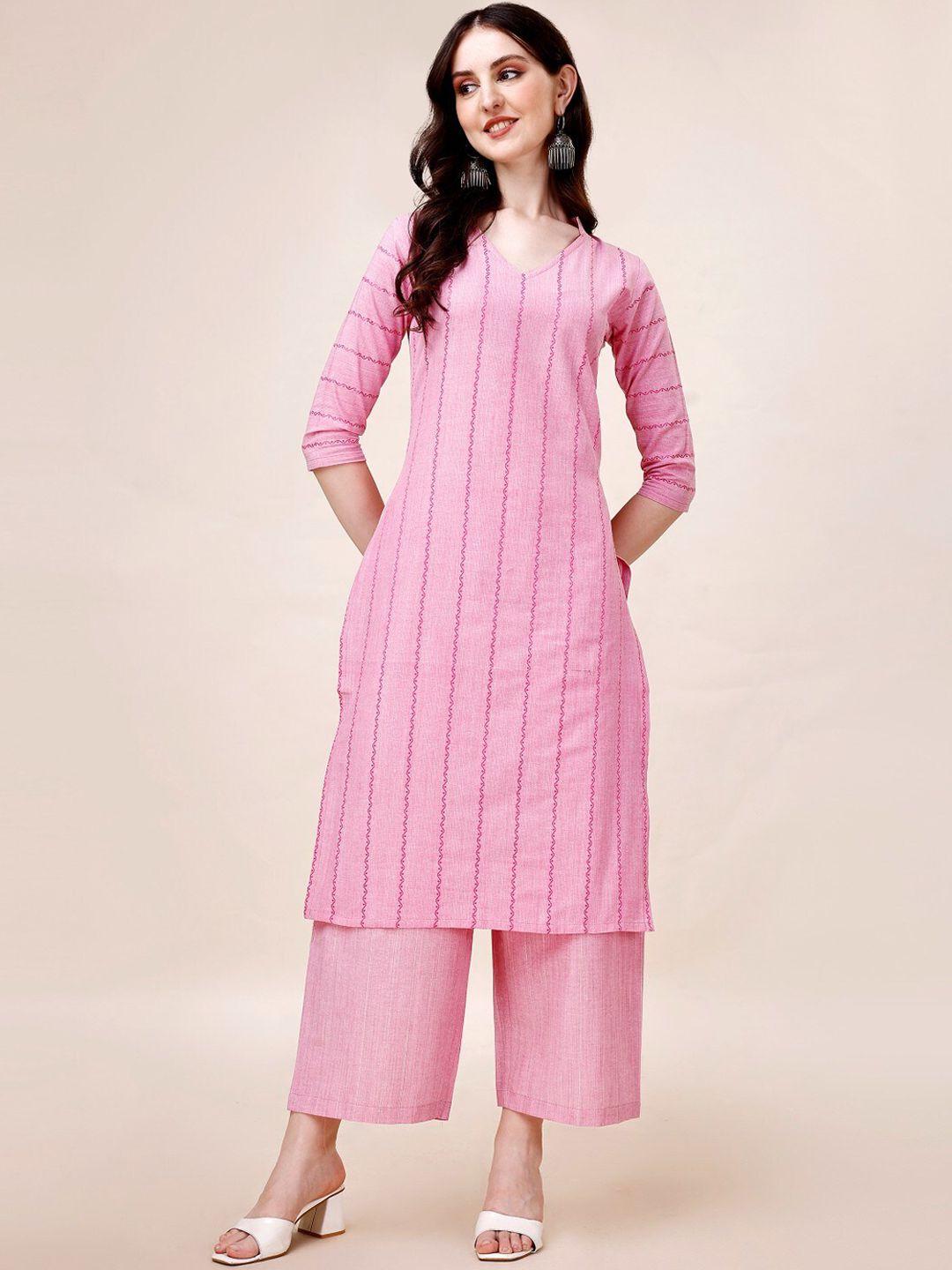 anouk ethnic motifs printed regular pure cotton kurta with palazzos