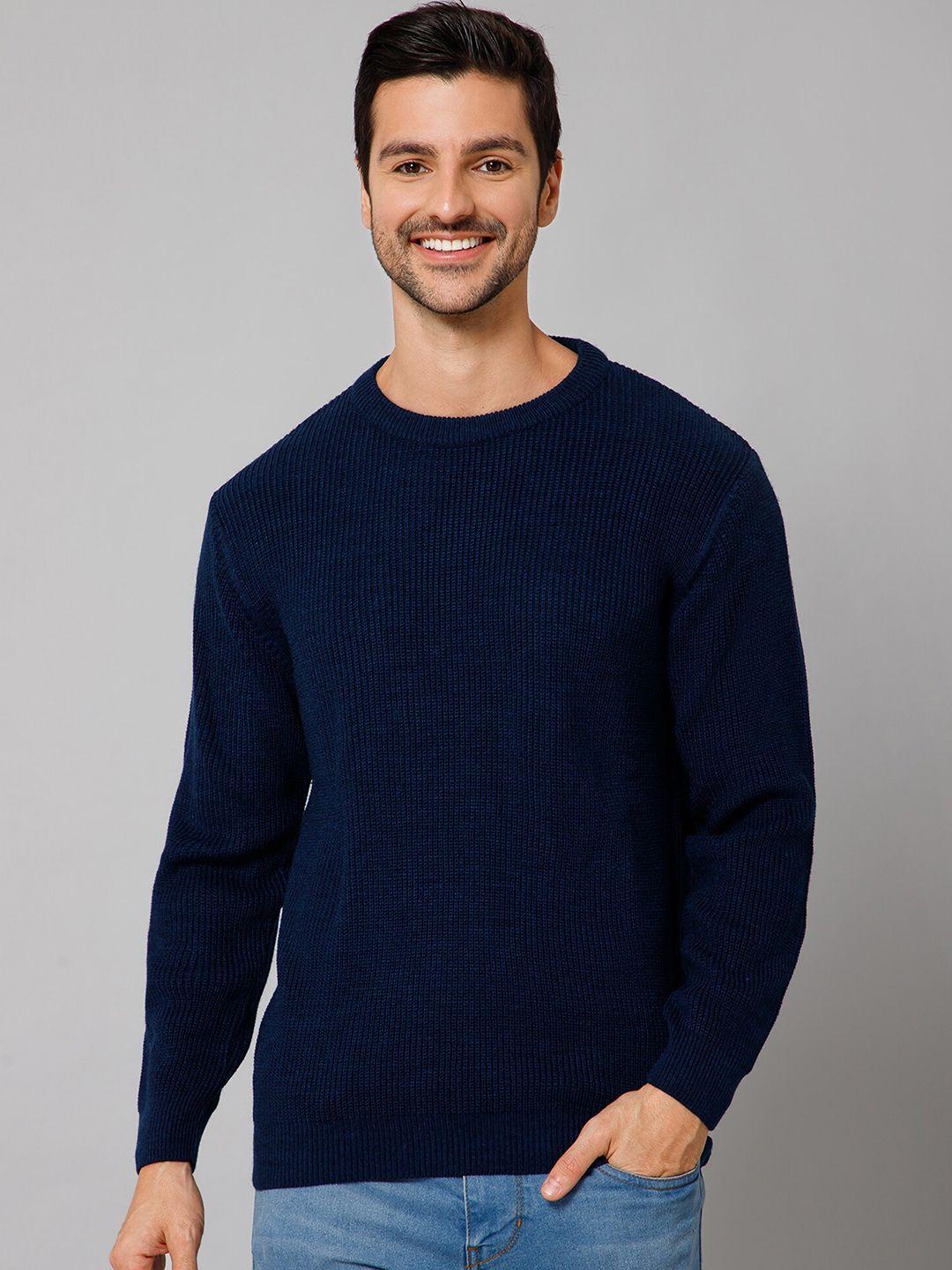 cantabil ribbed round neck acrylic sweater