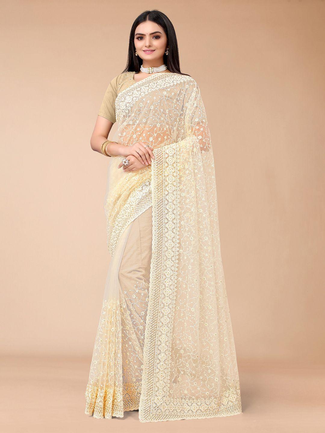 all about you floral embroidered net saree