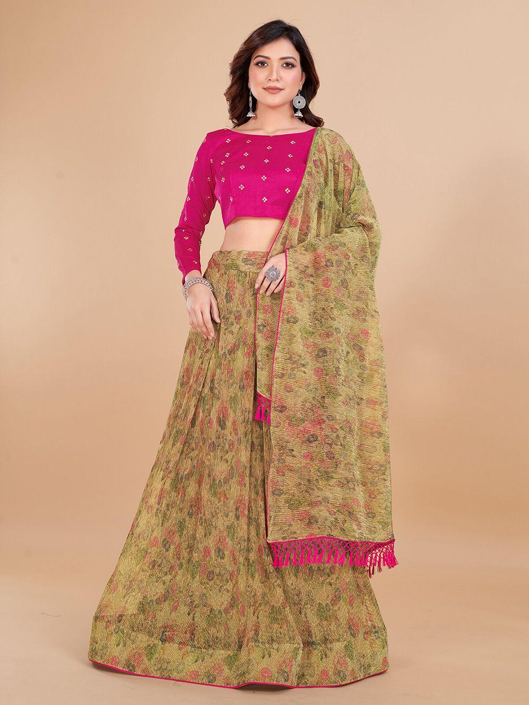 kalini embroidered sequinned ready to wear lehenga & unstitched blouse with dupatta