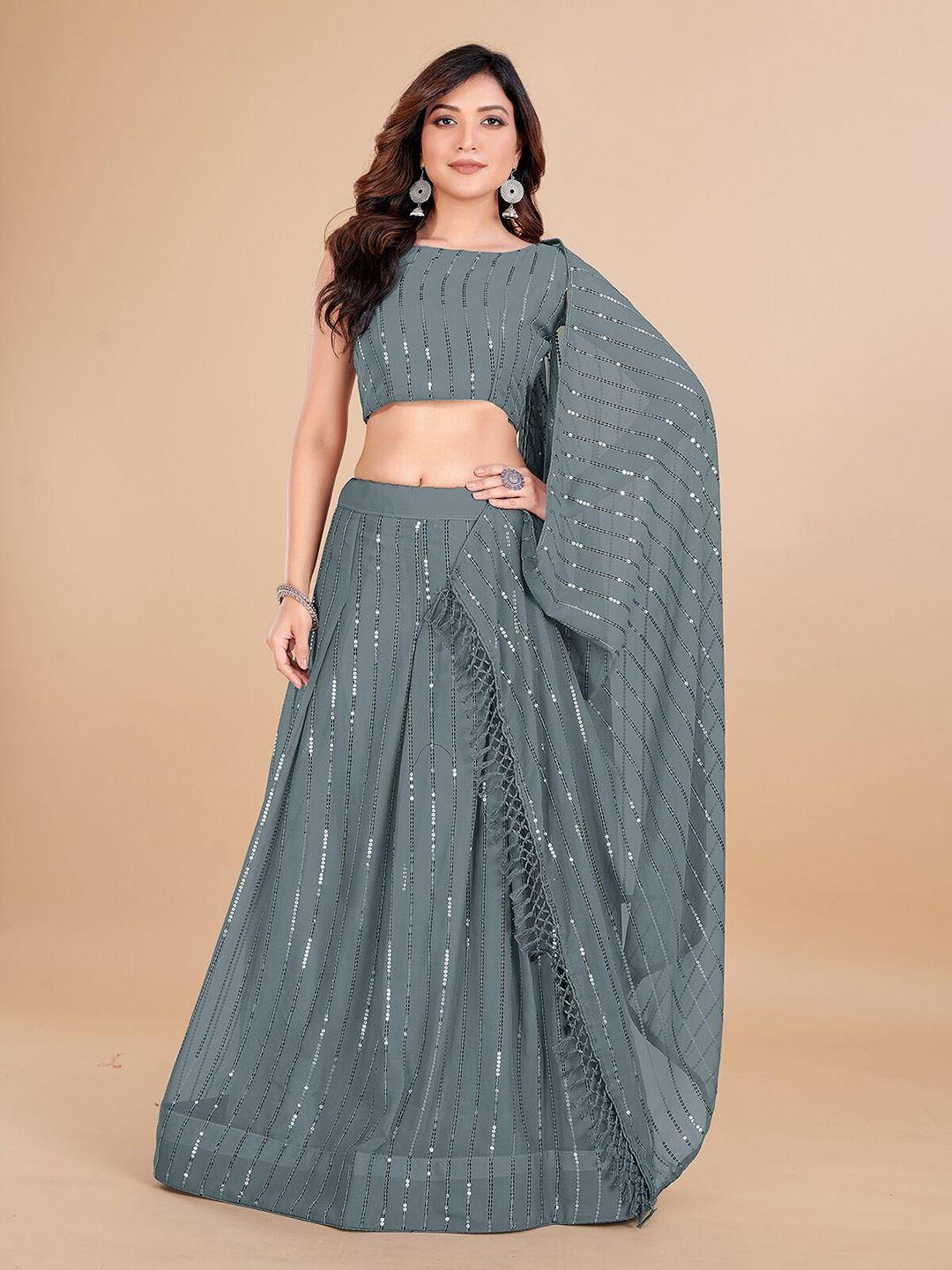 kalini embroidered sequinned ready to wear lehenga & unstitched blouse with dupatta