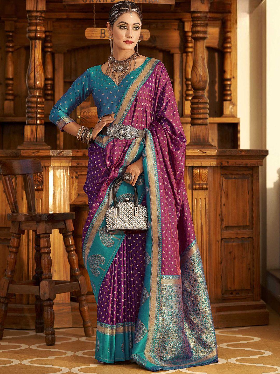 mitera woven design zari silk blend banarasi saree