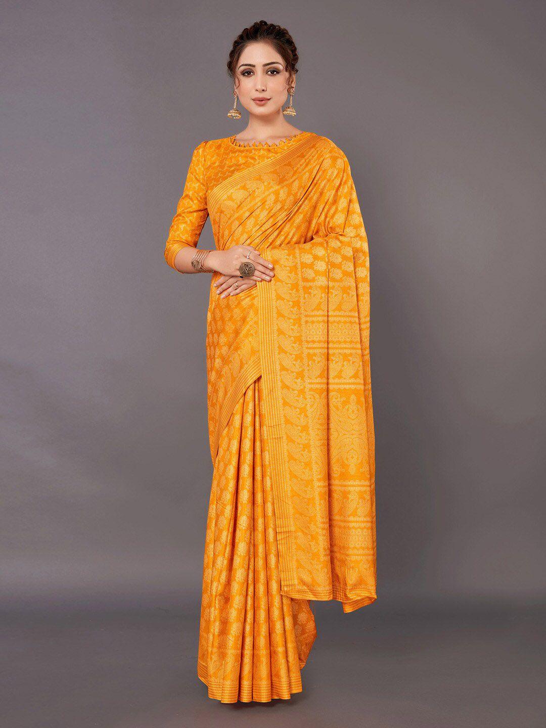 anouk printed pure silk bagru saree