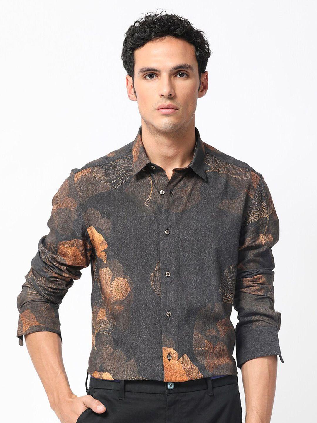 rare rabbit slim fit floral printed casual shirt