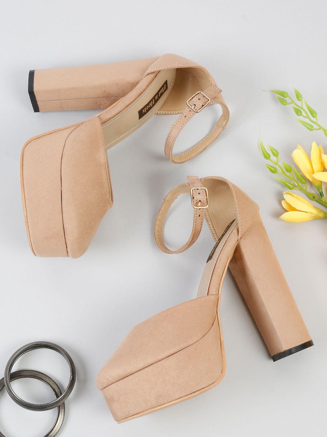 flat n heels suede platform heels with ankle loop