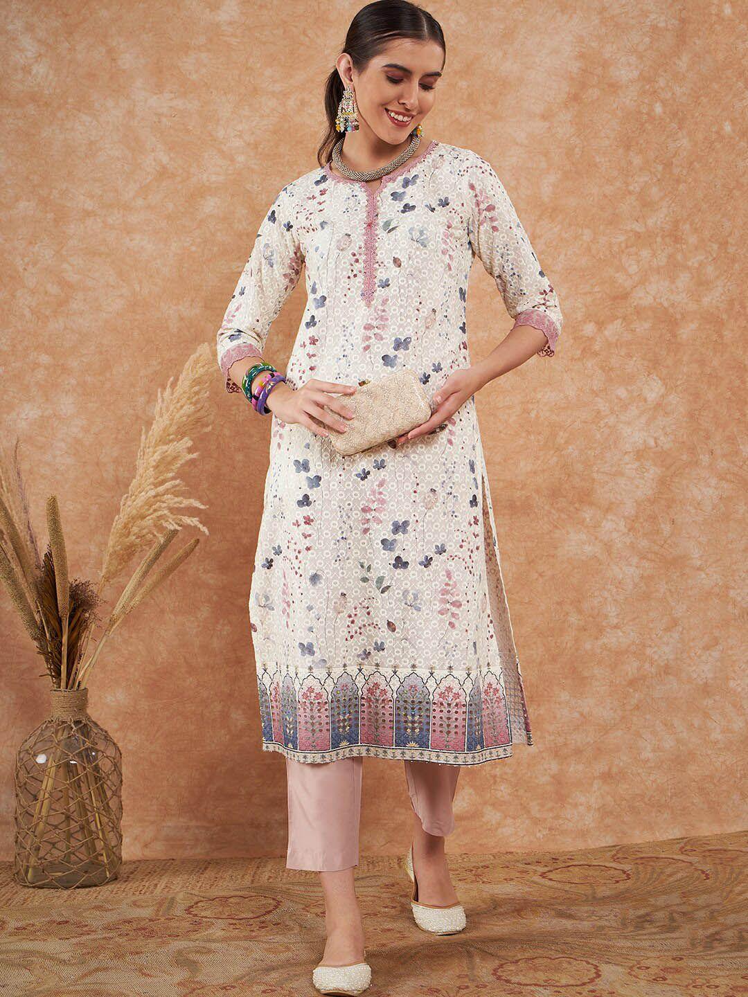 sangria floral printed kurta