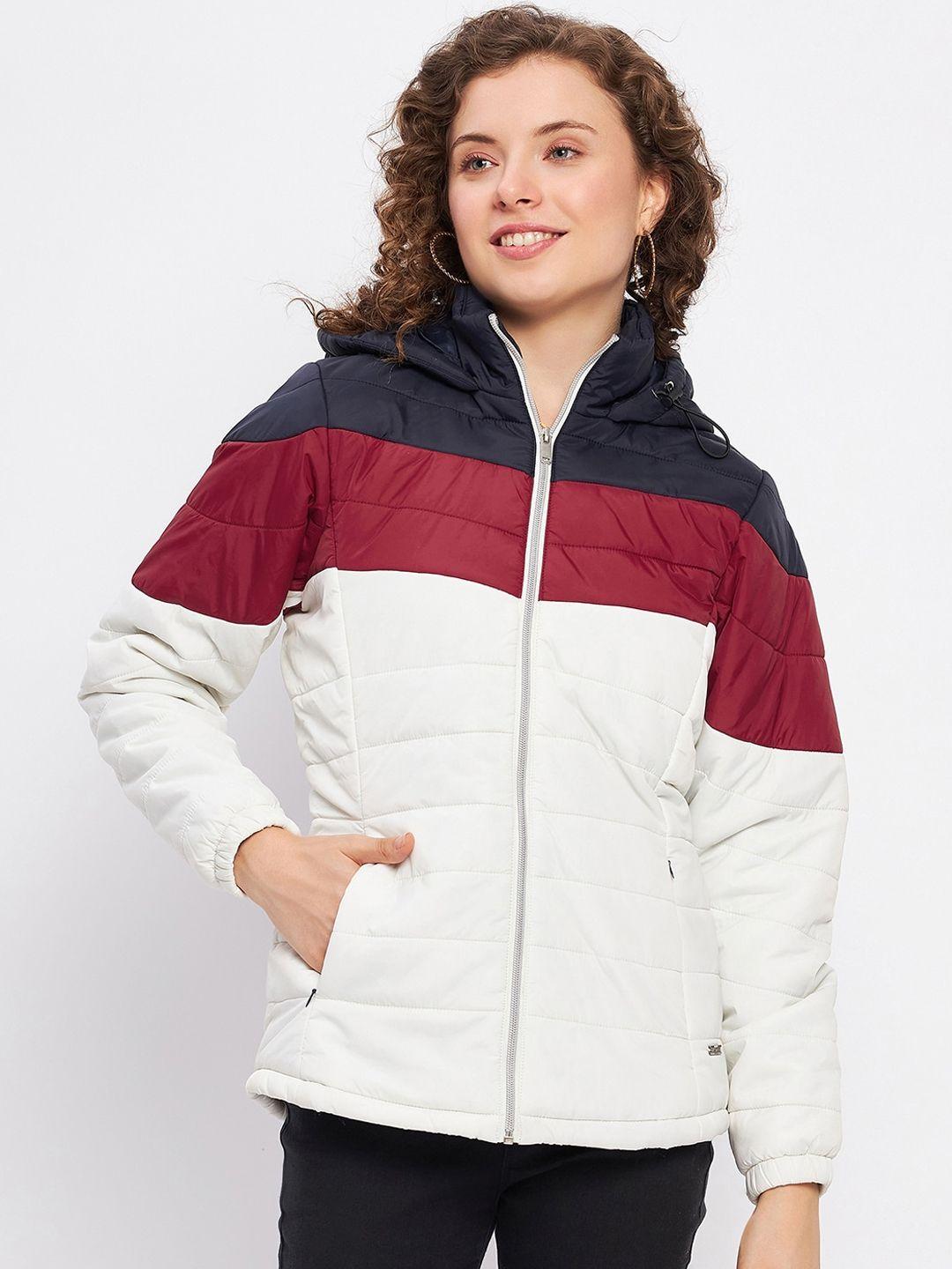 duke colourblocked hooded padded jacket