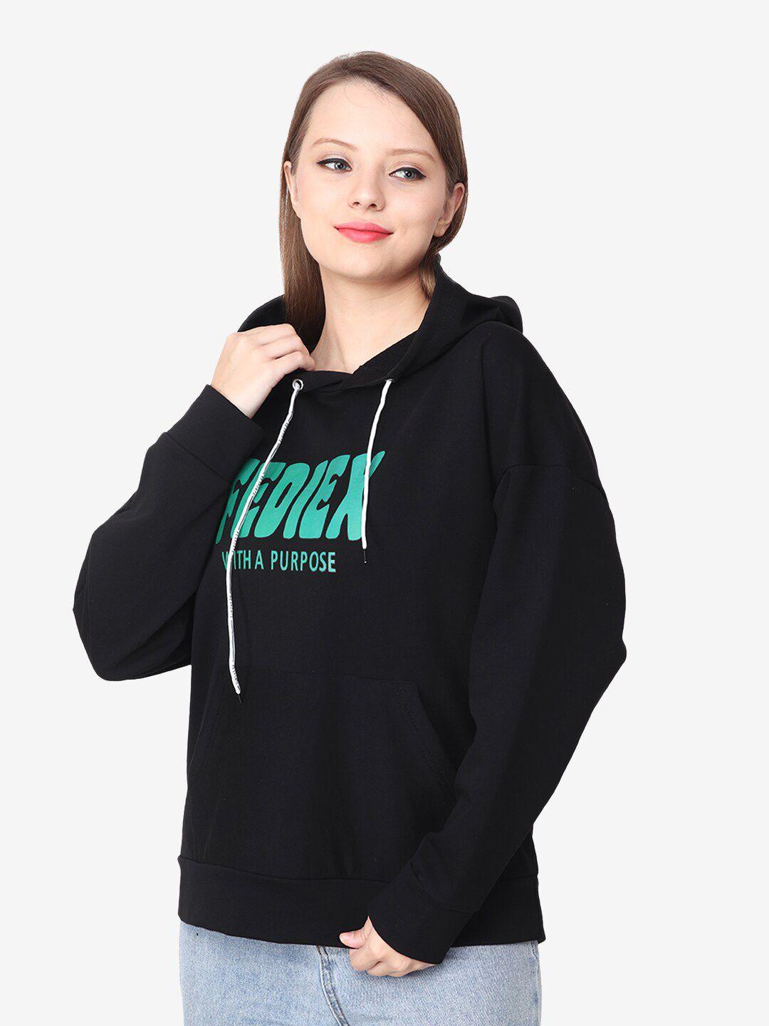 albion typography printed hooded woolen sweatshirt