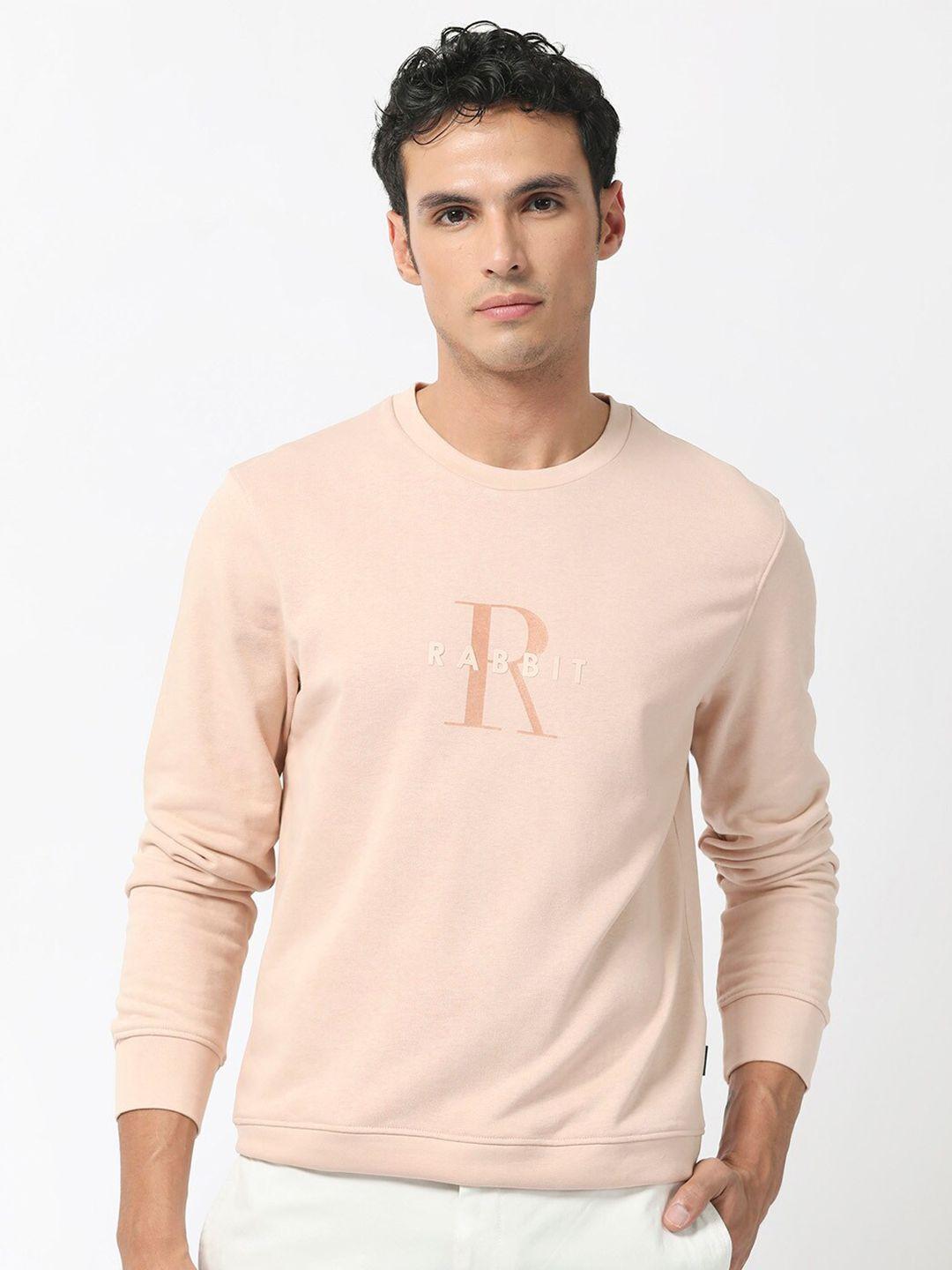 rare rabbit typography printed cotton pullover