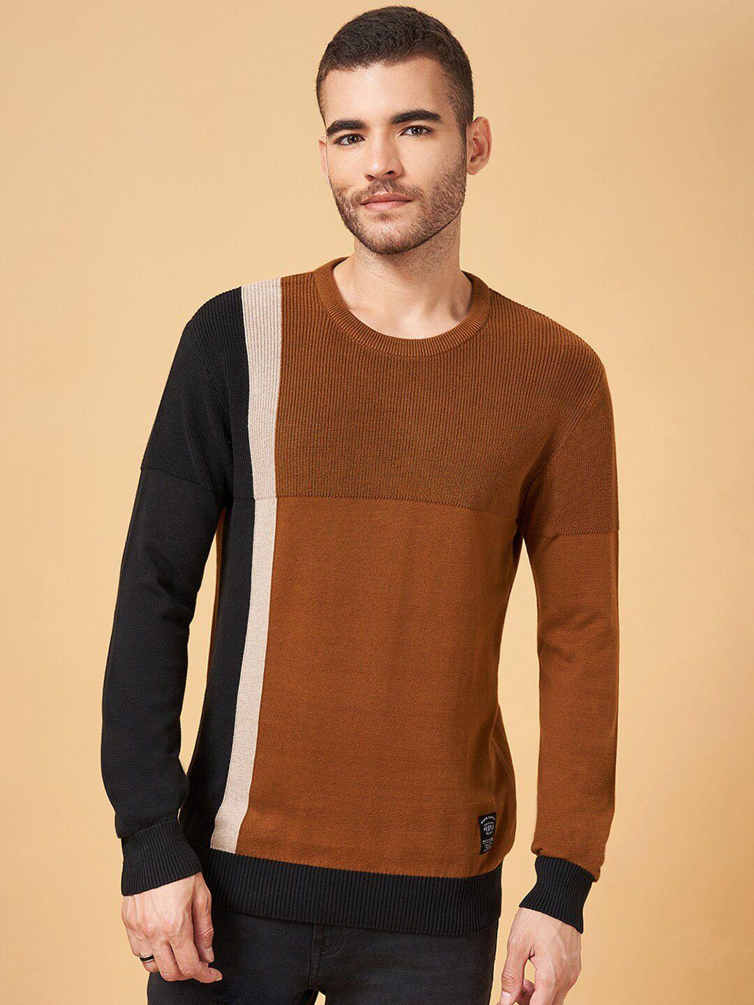 people colourblocked cotton pullover