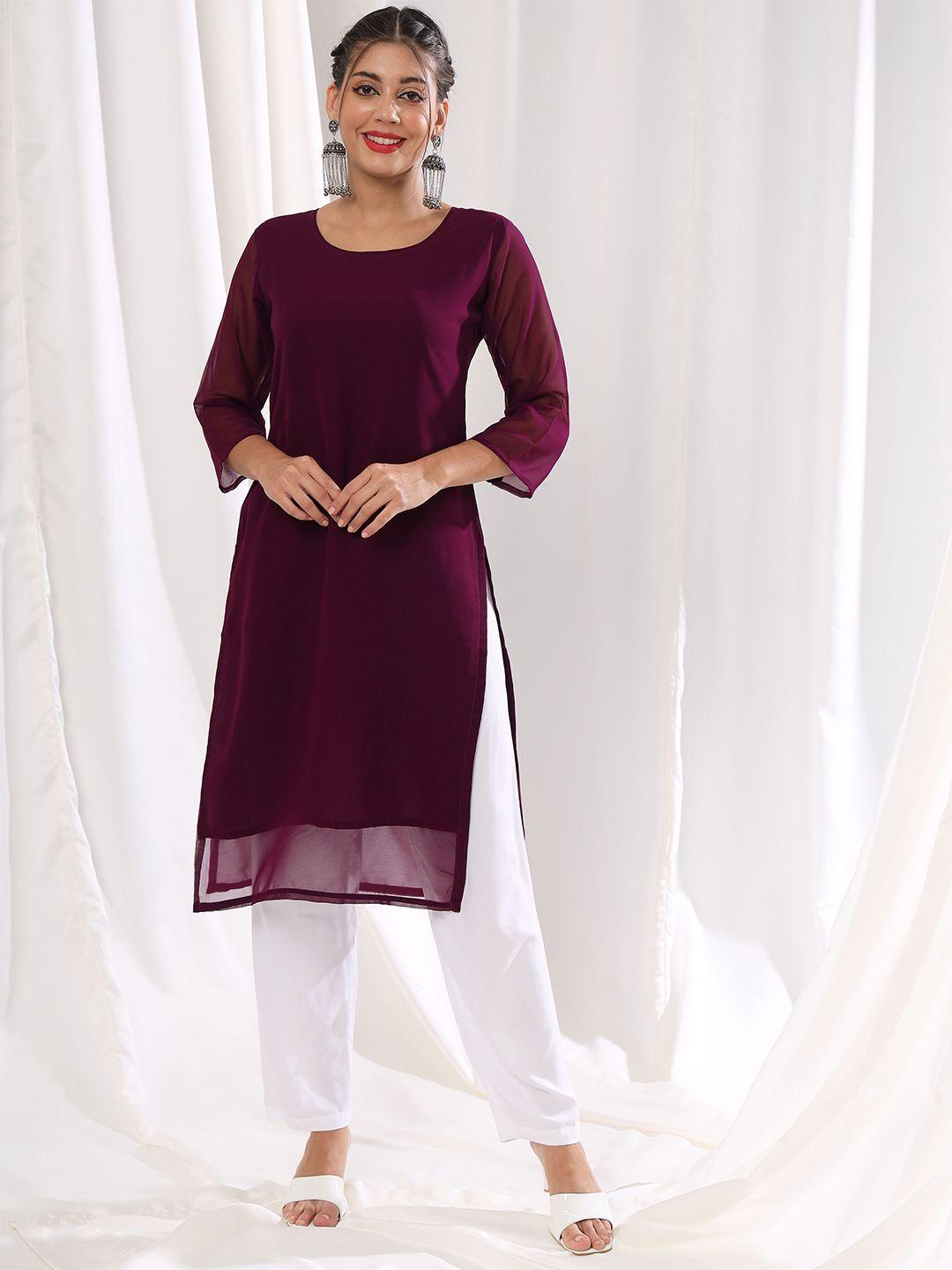 kalini round neck georgette kurta