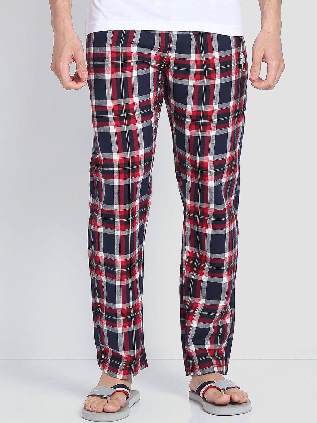 u.s. polo assn. men checked cotton lightweight lounge pant