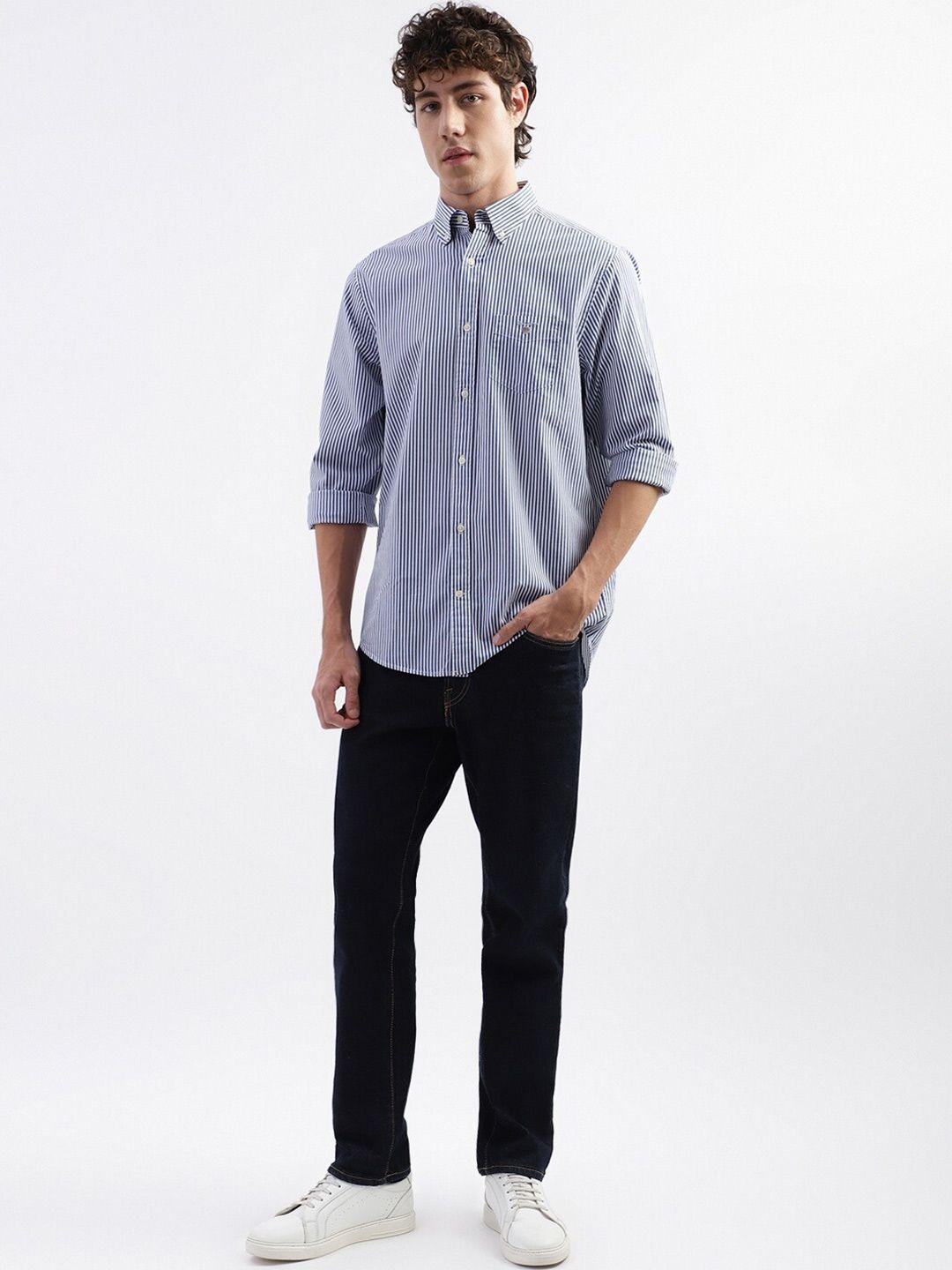 gant button-down collar vertical stripes pure cotton casual shirt