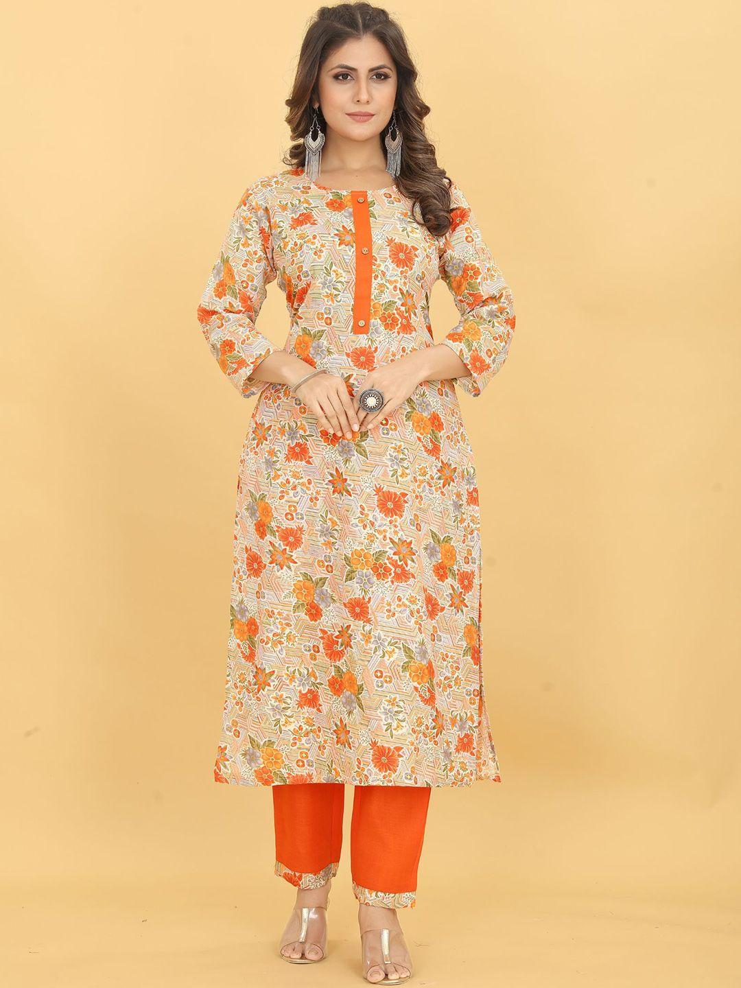 premroop- the style you love floral printed kurta with trousers