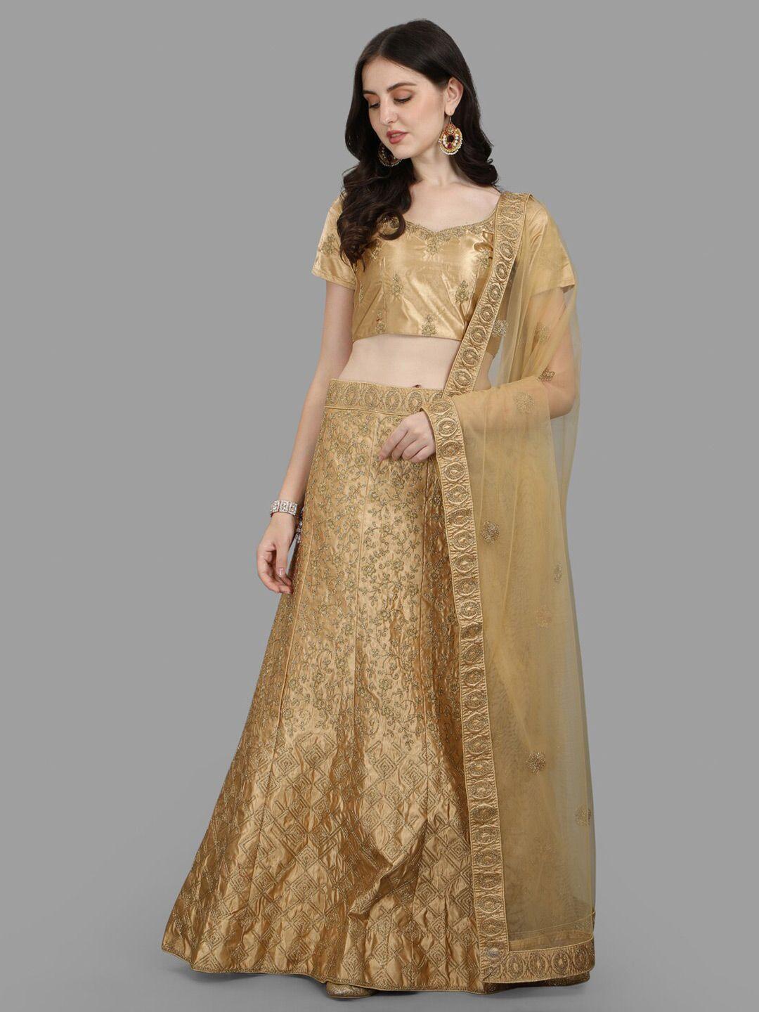 pmd fashion embroidered thread work ready to wear lehenga & blouse with dupatta