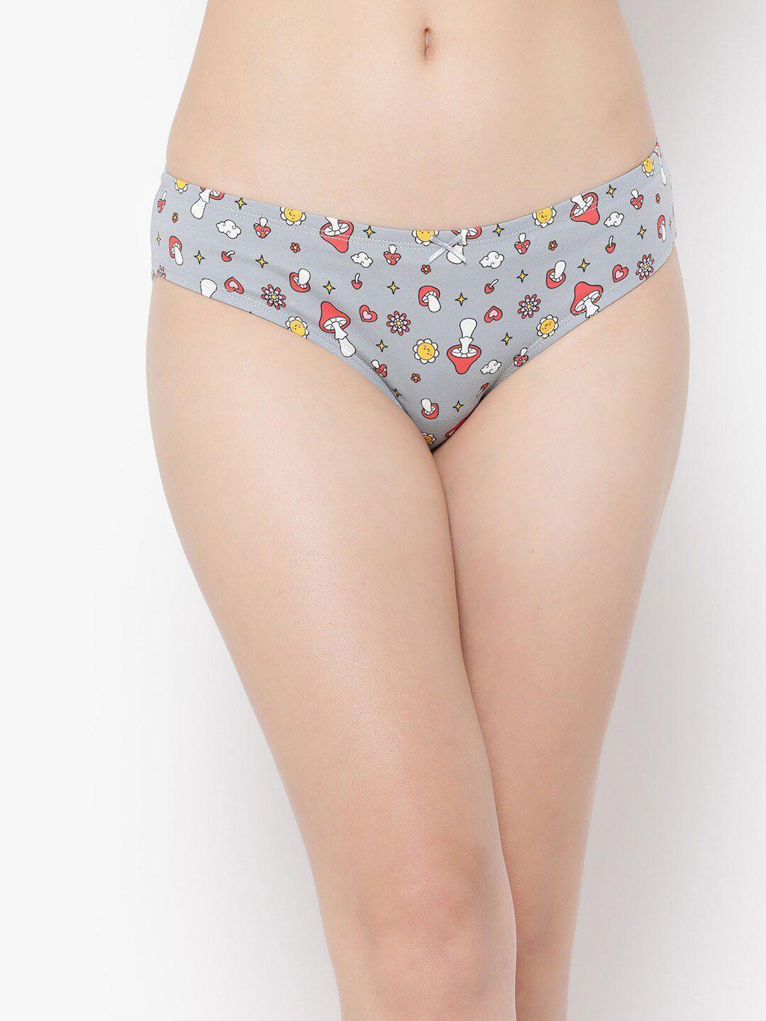 clovia conversational printed low-rise pure cotton thongs