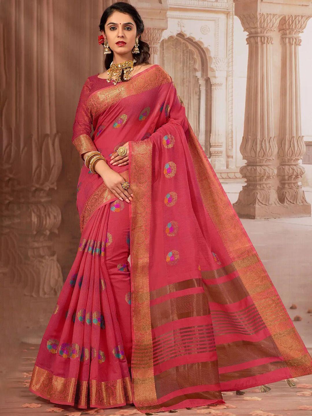 gajarai woven design zari chanderi saree