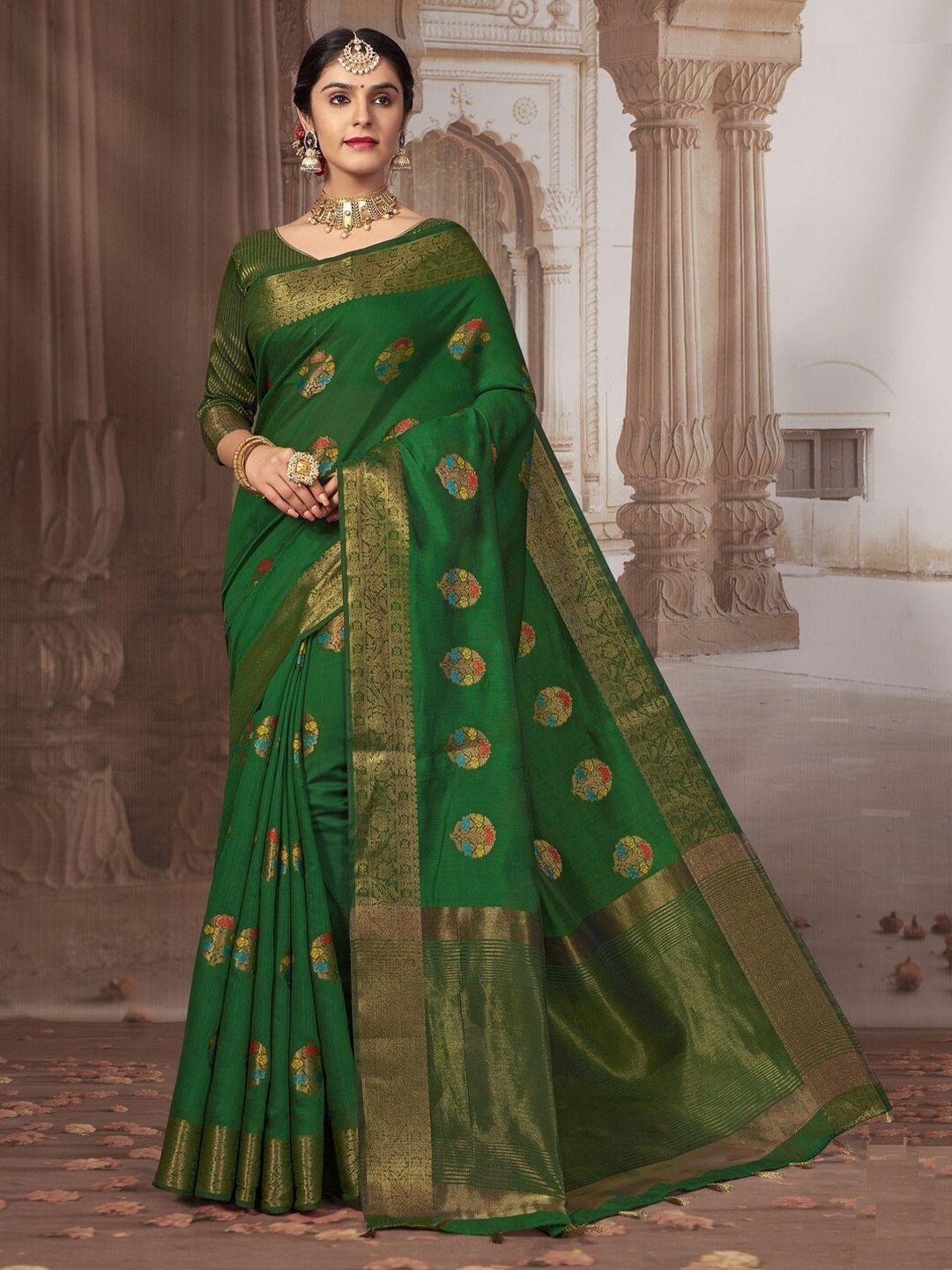 gajarai woven design zari chanderi saree