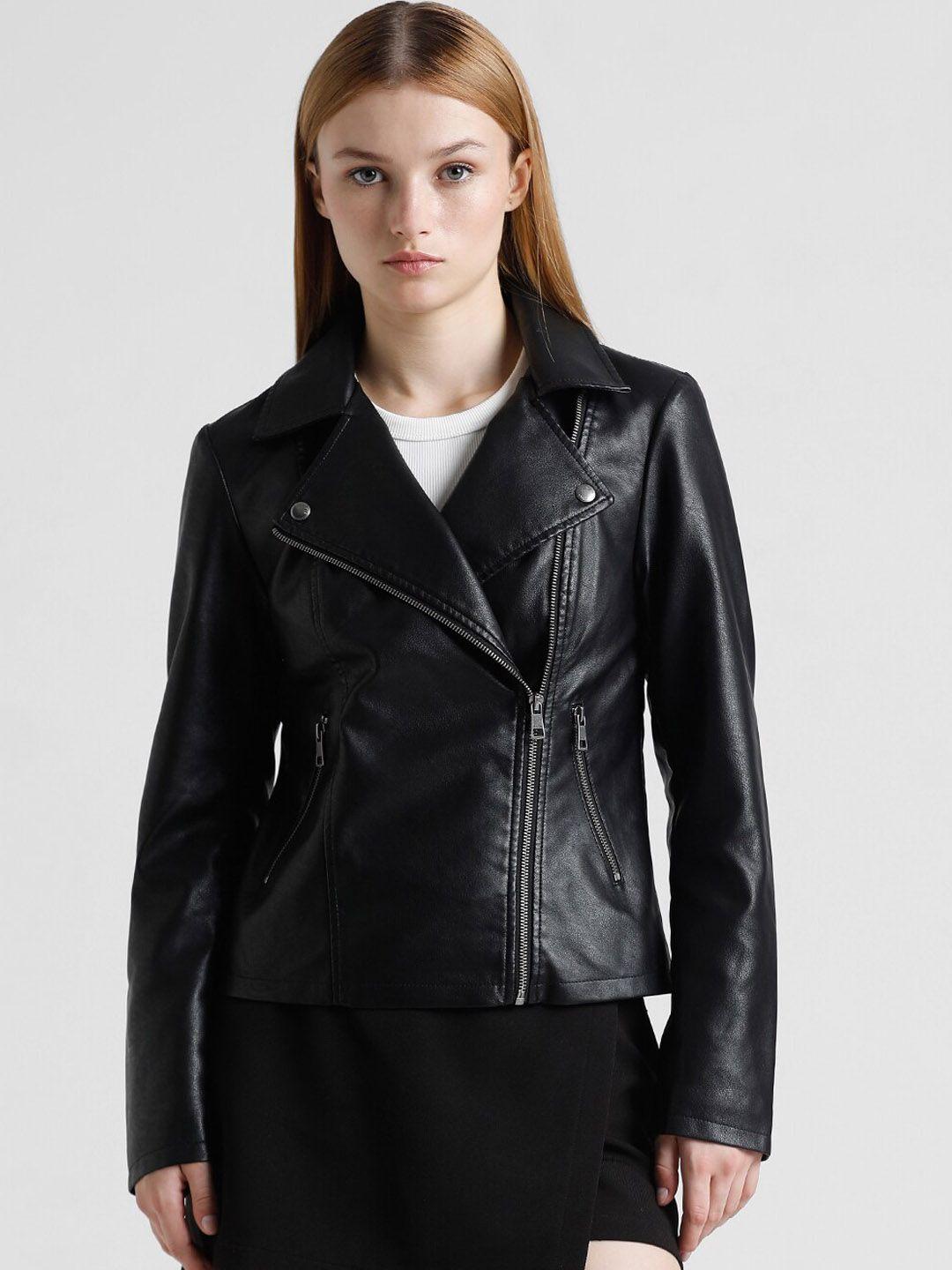 only shirt collar biker jacket