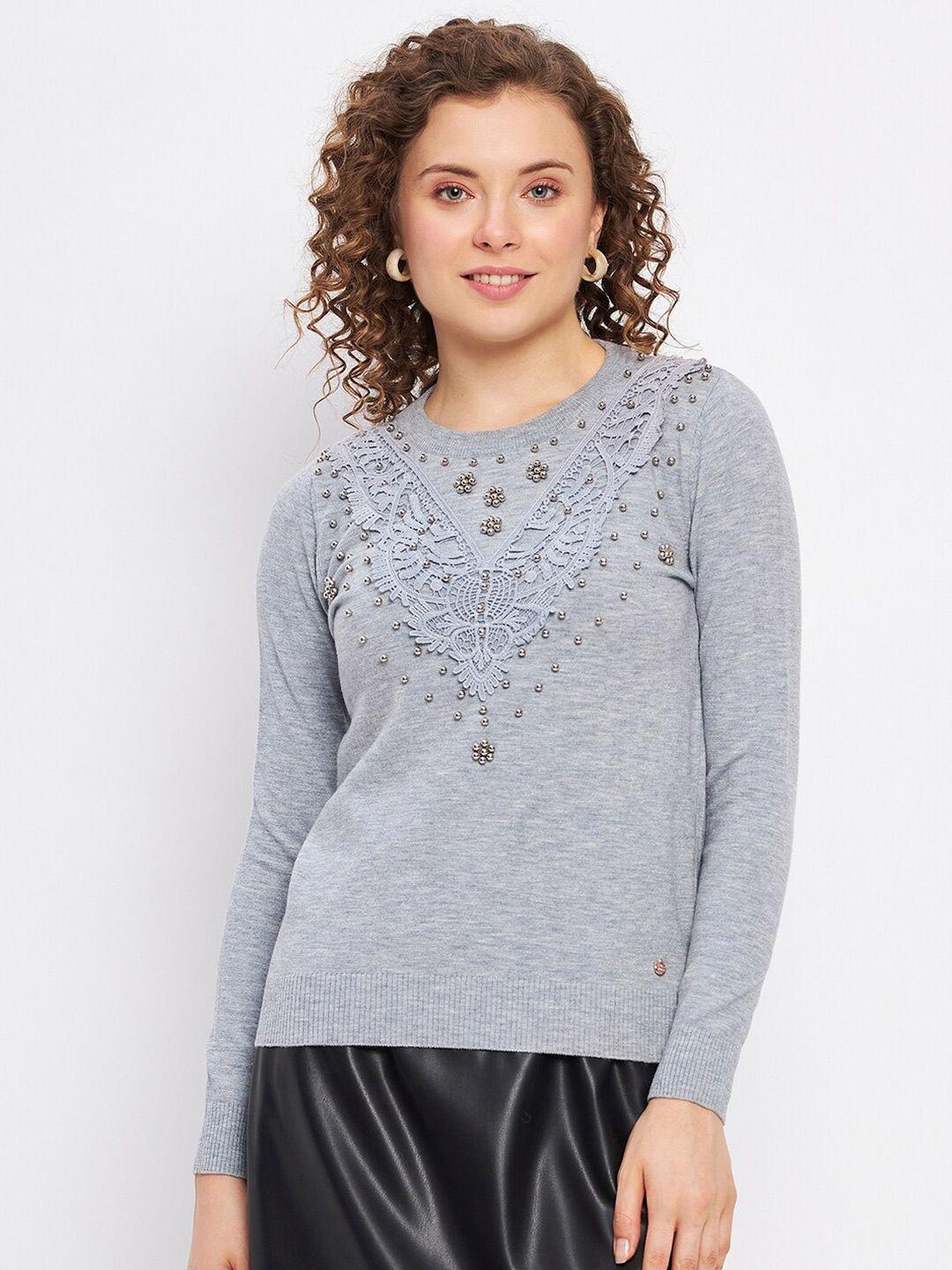 duke embellished detailed acrylic pullover