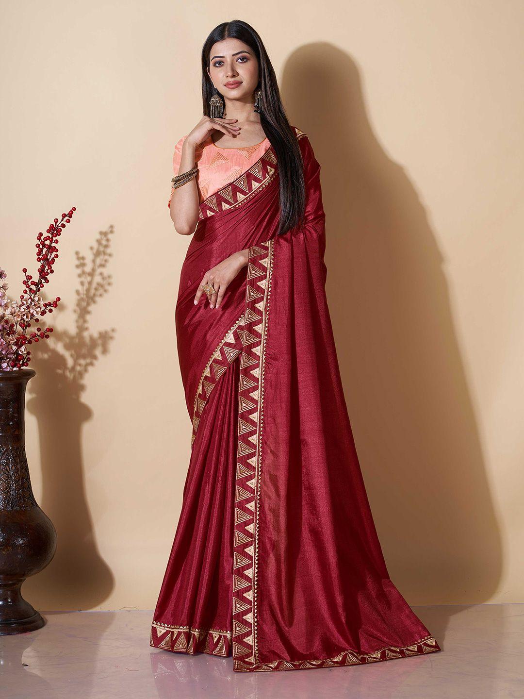 choiceit embroidered silk cotton kasavu saree