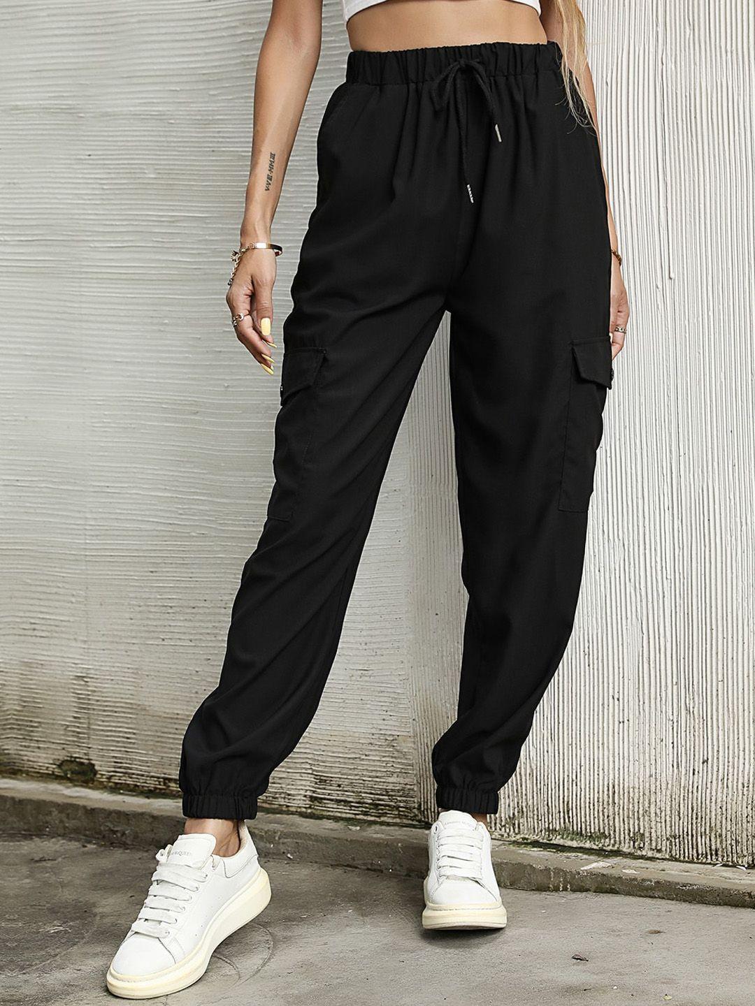 stylecast women black original mid-rise easy wash joggers