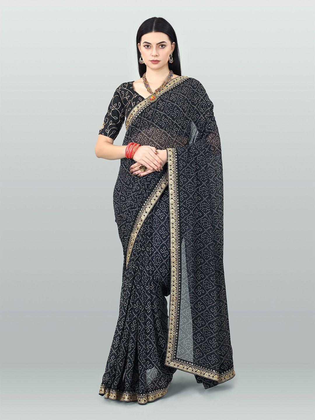 dwiza enterprise bandhani printed embroidered pure georgette bandhani saree