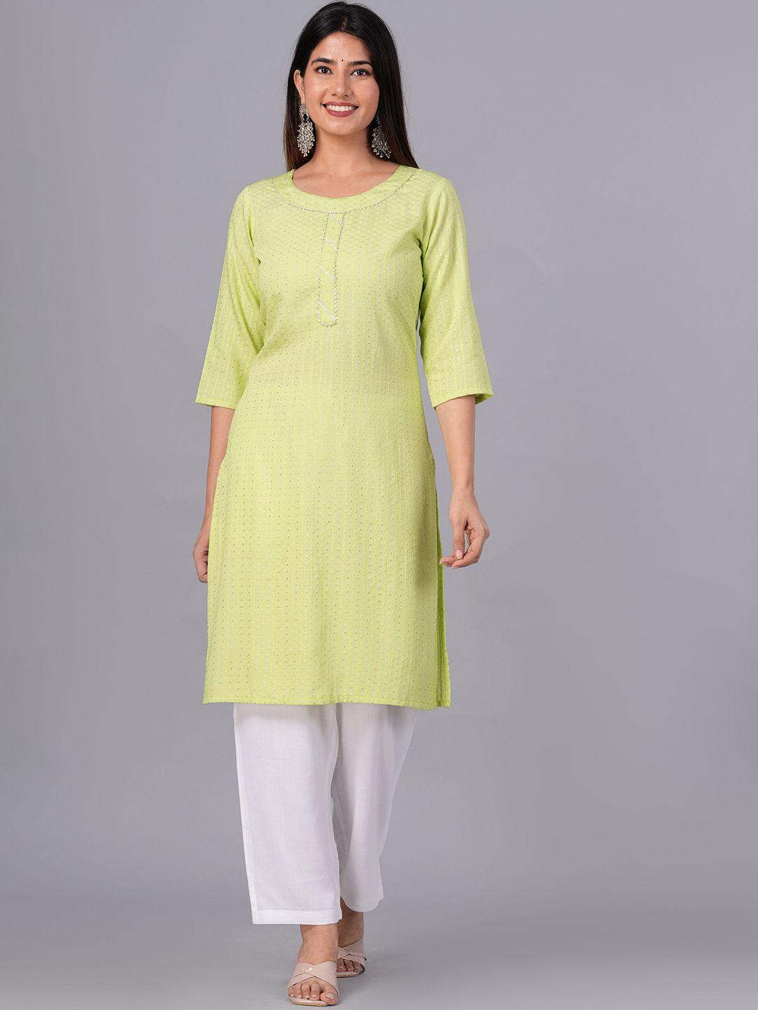 doriya geometric embroidered gotta patti kurta with trousers